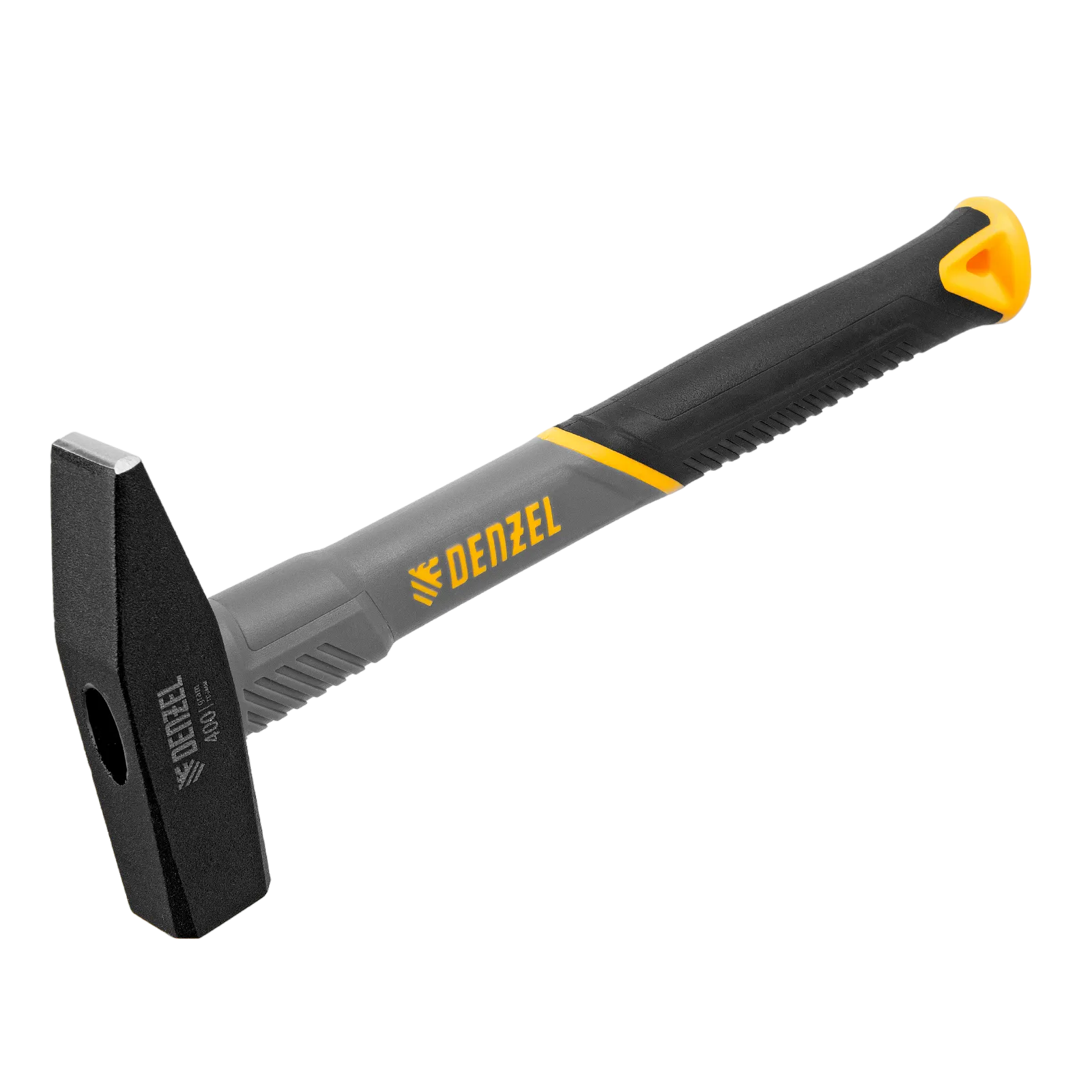 Молоток слесарный DENZEL 400 г, кованый, фибергласовая  рукоятка c TPR покрытием