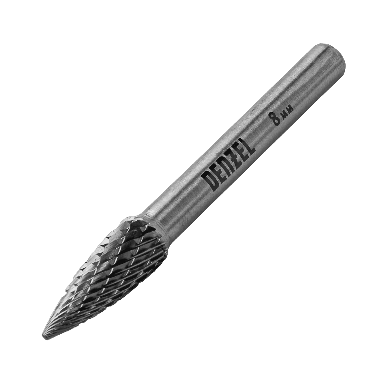 Борфреза по металлу DENZEL твердосплавная, параболическая заостренная, тип-G, 8 мм