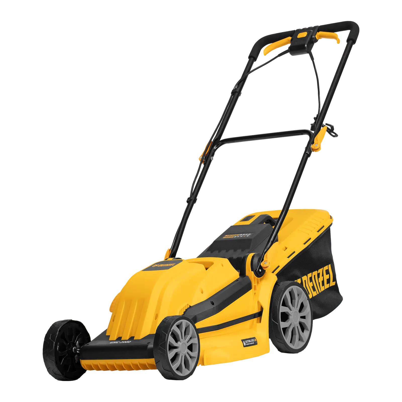 Газонокосилка электрическая DENZEL GMC-2000, шир. 44см, 2000 Вт, 6 уров., травосб. 45 л