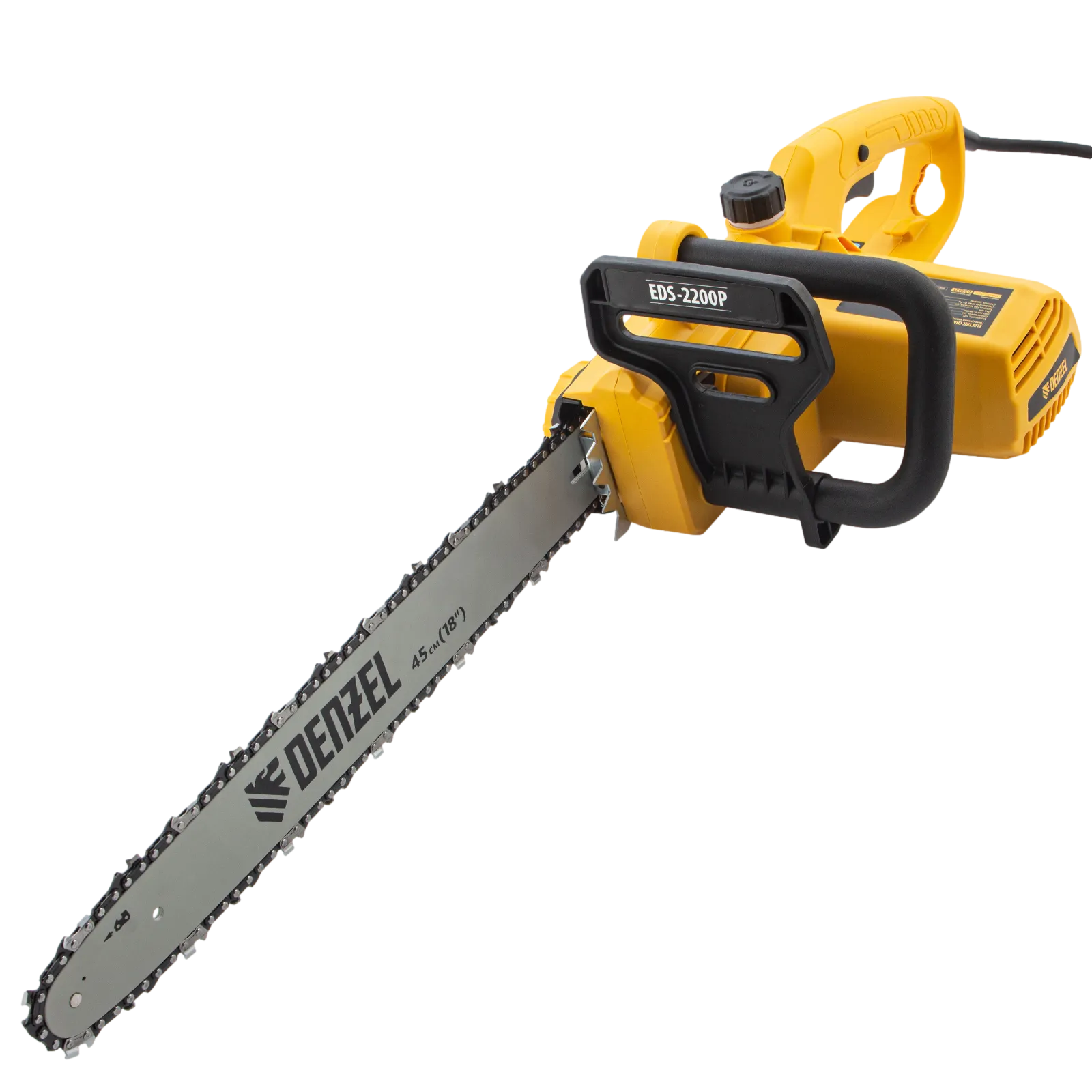 Пила цепная электрическая DENZEL EDS-2200P, 2.2 кВт, шина 45 см, шаг 3/8, 63 звена