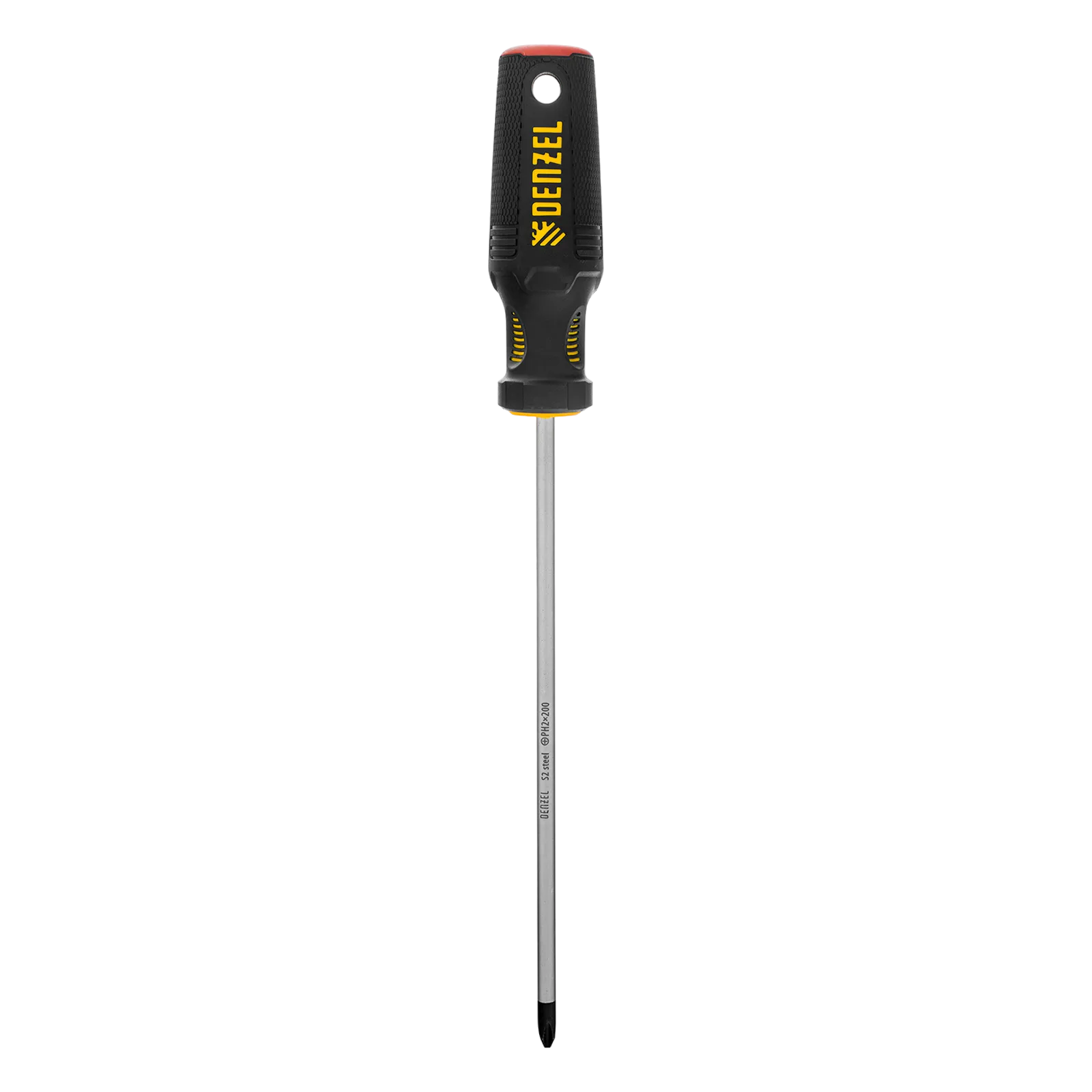 Отвертка DENZEL PH2х200 мм, S2, 3к рукоятка