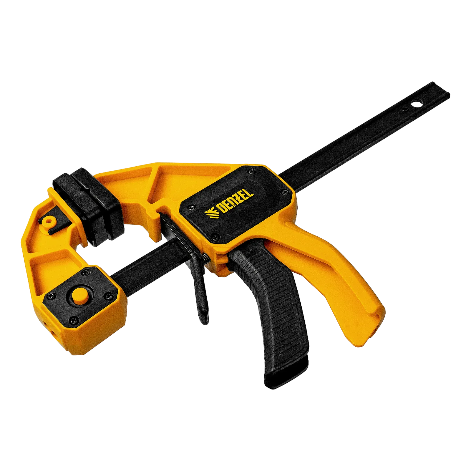 Струбцина DENZEL F-образная, быстрозажимная, 150 х 80 мм, усиленный нейлоновый корпус