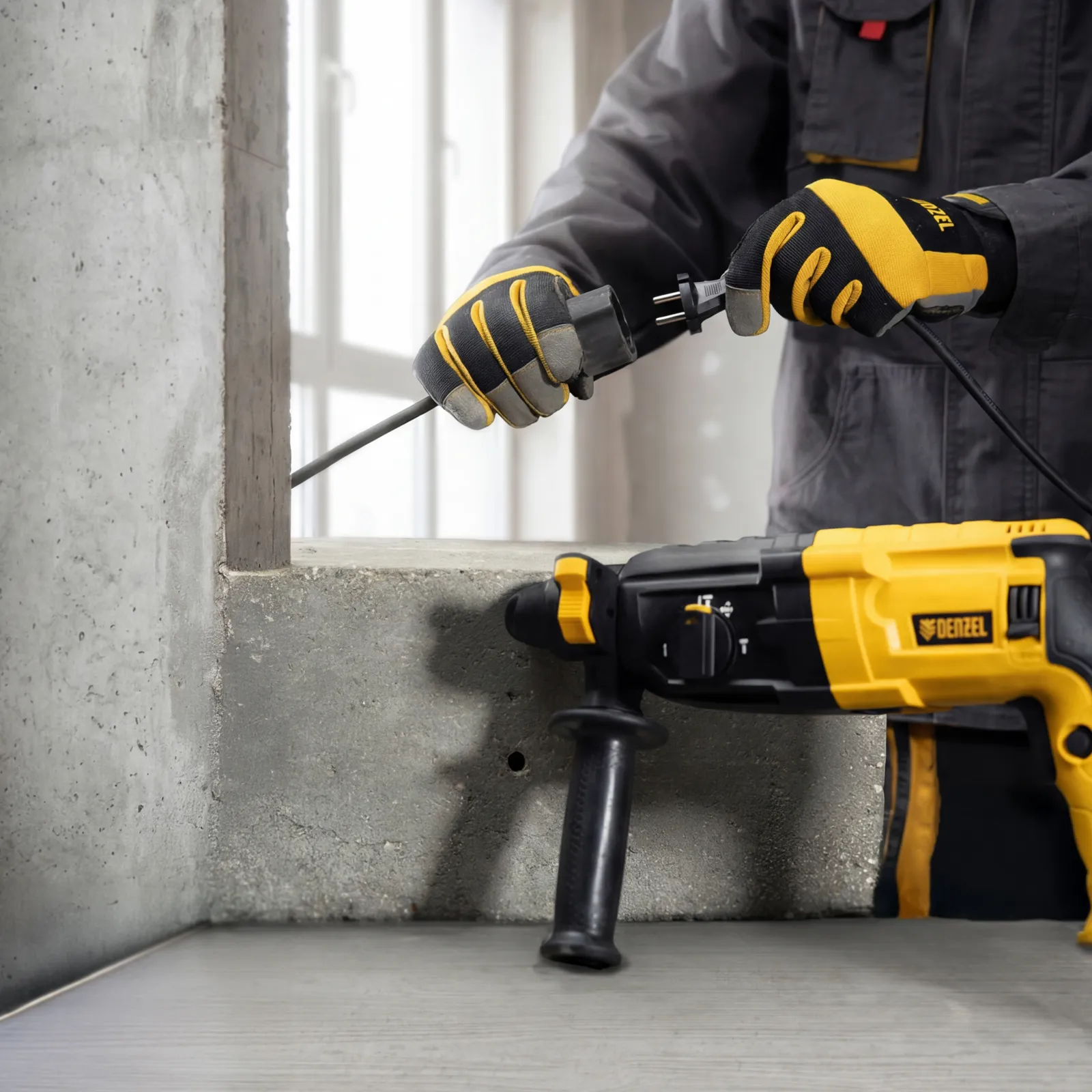 Перфоратор электрический DENZEL RHB-750-24, SDS-plus, 750 Вт, 2,7 Дж, 4 реж.