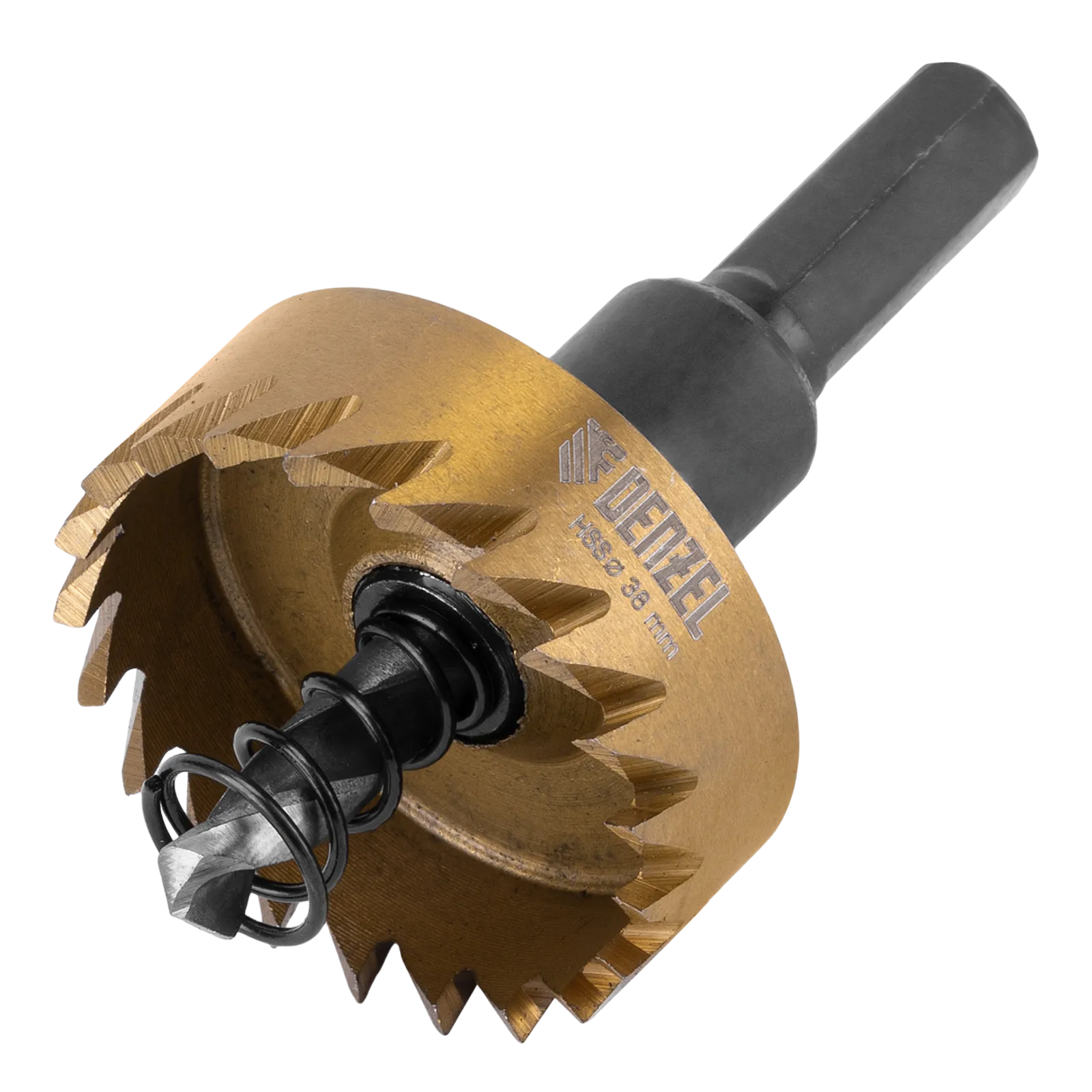 Коронка по металлу DENZEL 724111, 38 мм, HSS, нитридтитановое покрытие