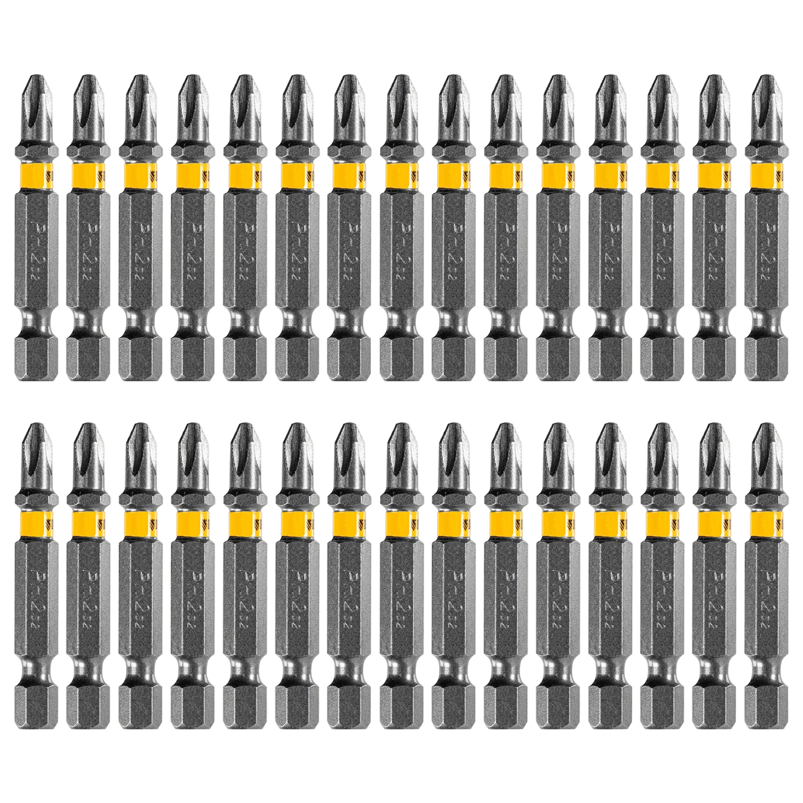 Бита DENZEL PH2х50, сталь S2, 30 шт., шестигранный профиль, пластиковая коробка, Е 6,3