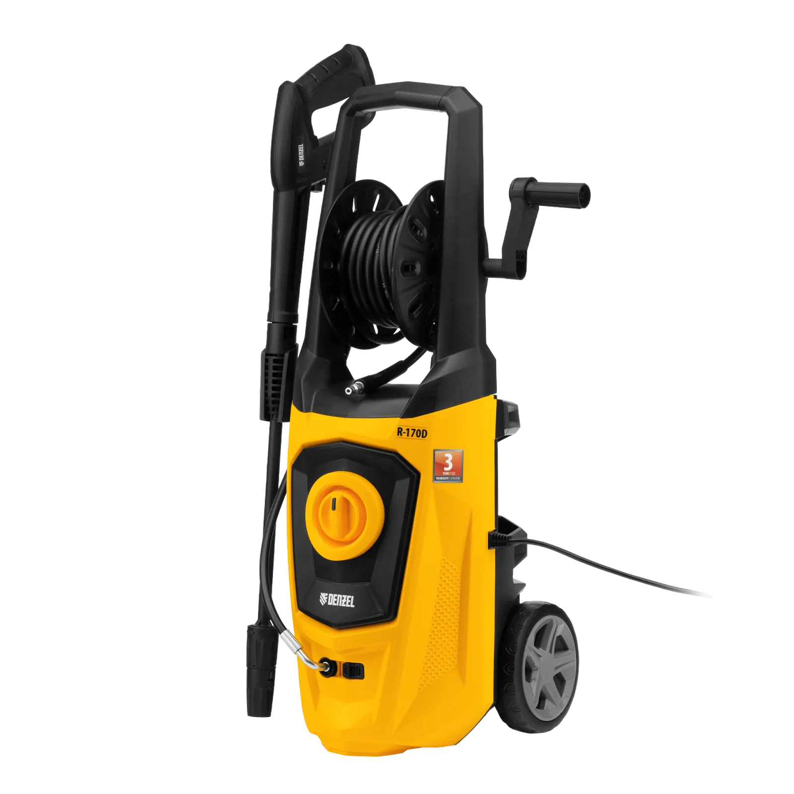 Моечная машина высокого давления DENZEL R-170D, 2000 Вт, 170 бар, 360 л/ч, с барабаном