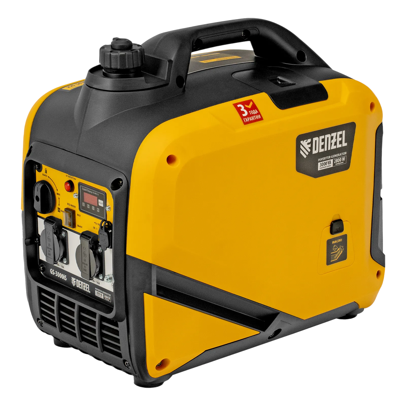 Генератор инверторный DENZEL GS-3000iS, 3,0 кВт, 230 В, закрытый корпус, ручной старт