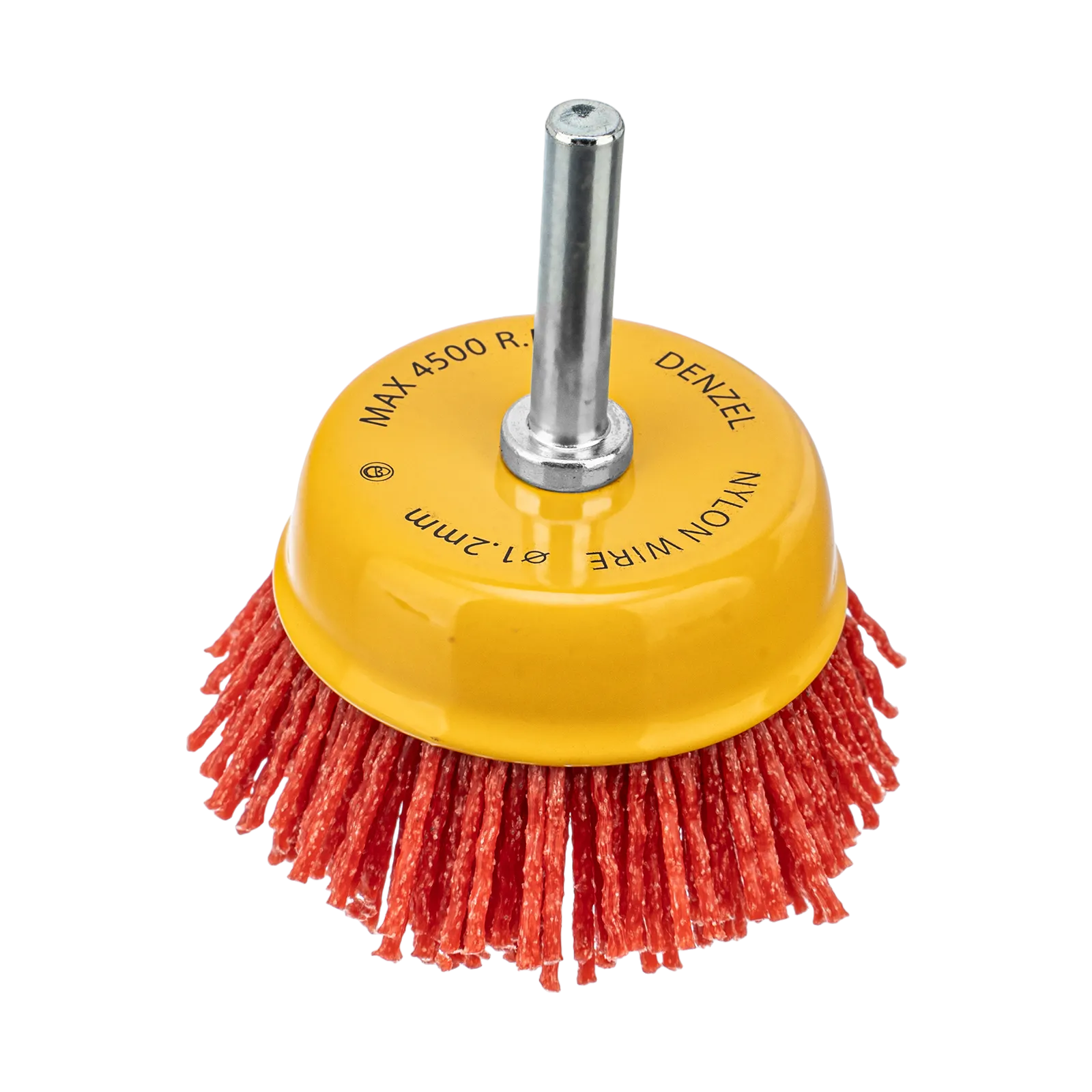 Щетка для дрели DENZEL, 65 мм, Чашка, со шпилькой, нейлоновая щетина