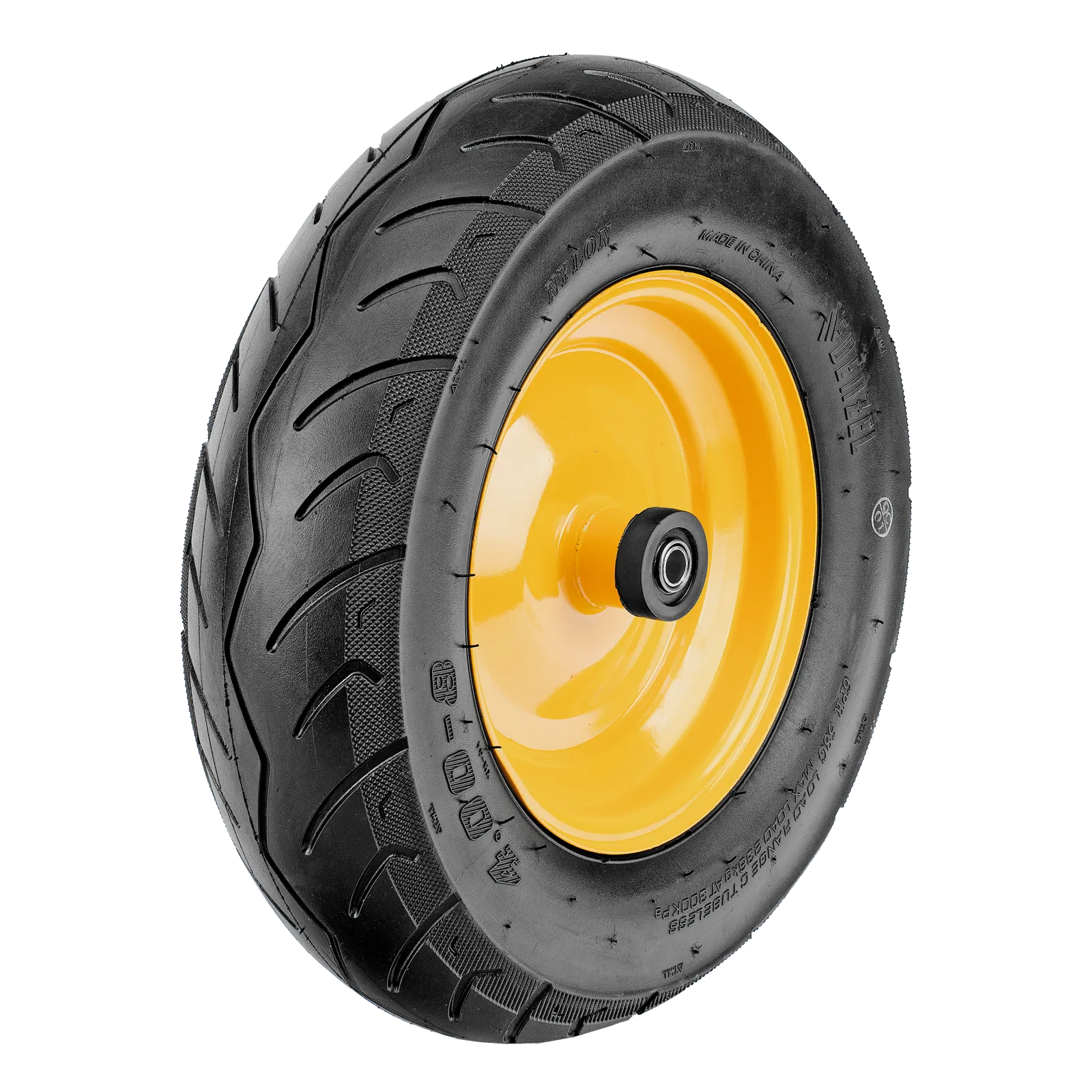 Колесо пневматическое бескамерное DENZEL 16х4.00-8 D410мм, d20мм, длина оси 104мм