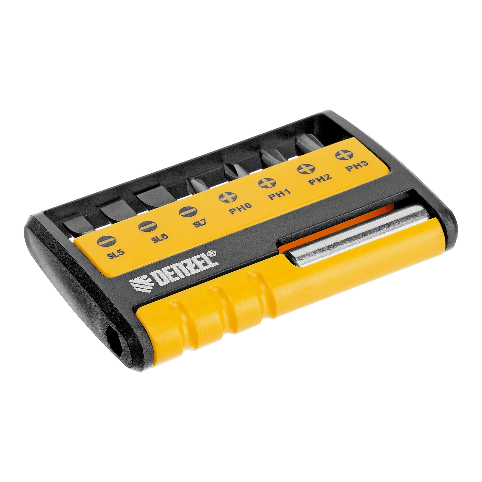 Набор бит с магнитным держателем DENZEL S2, 8 шт.