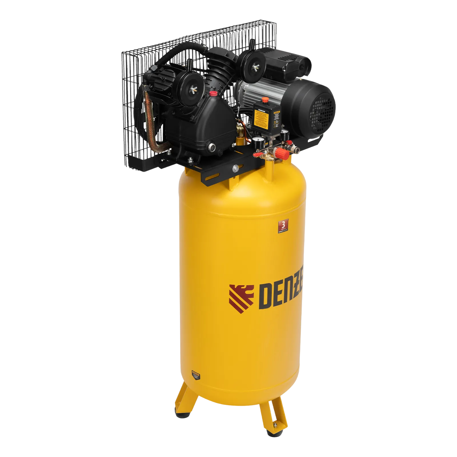 Компрессор воздушный DENZEL BCV2200/100V, 2.3 кВт, ременный привод, 100 литров, 440 л/мин