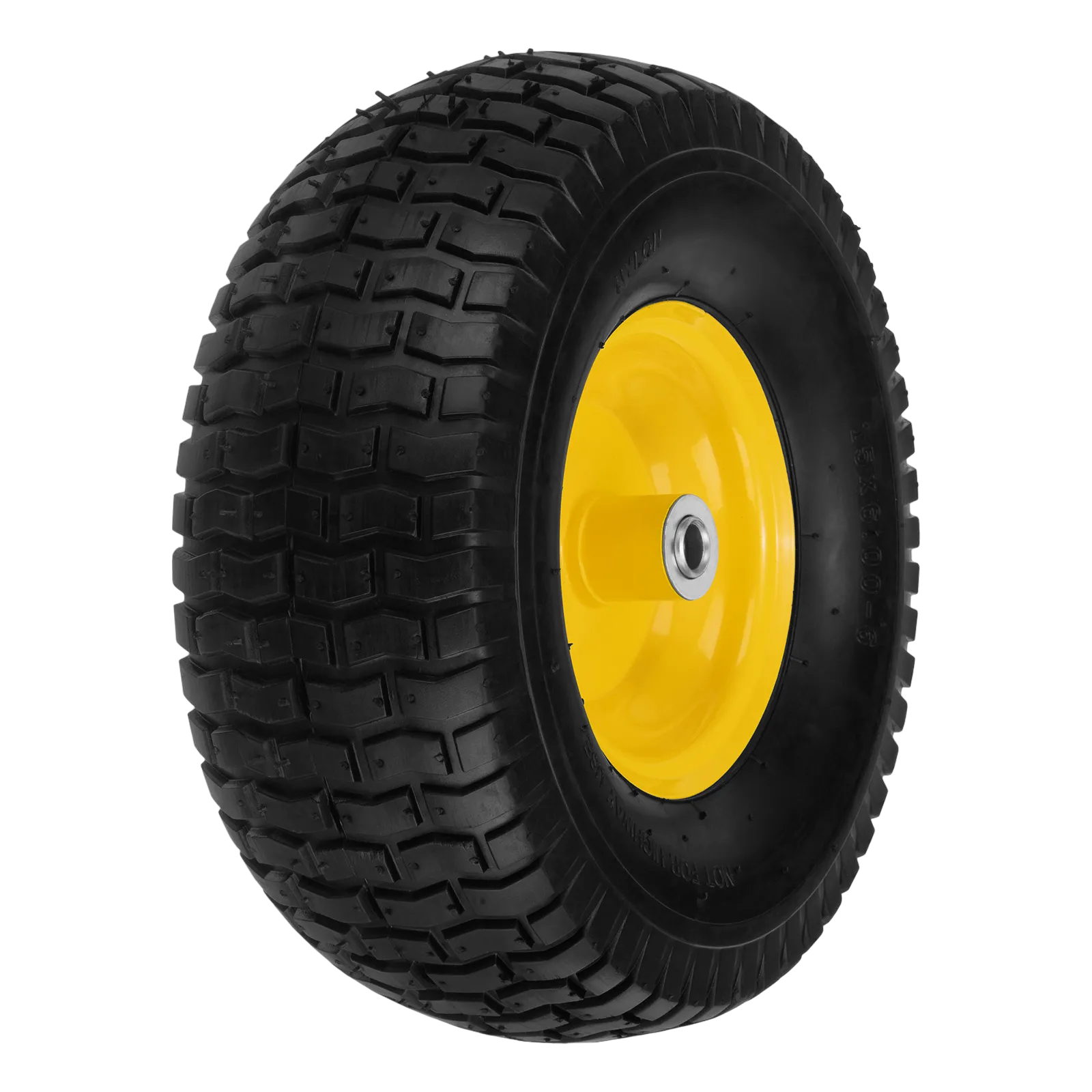 Колесо пневматическое DENZEL 15/6.00-6, D 370 мм, подш. внут. диам. 16 мм, длина оси 100 мм