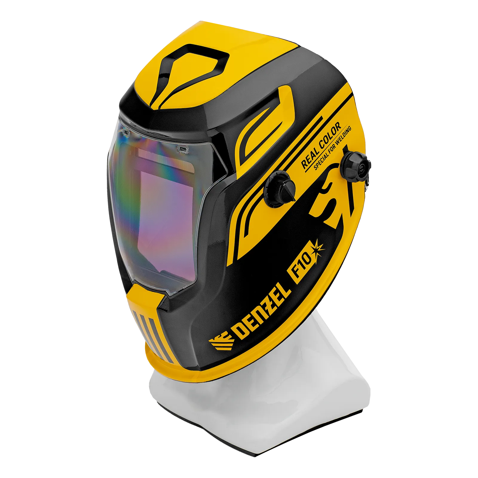 Щиток защитный лицевой DENZEL (маска сварщика) F10, см. окно 100х96, Real Color, DIN 4-8/9-13