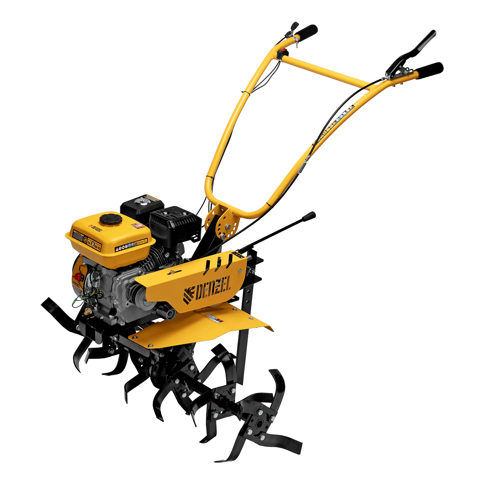 Мотоблок DENZEL DPT-170SB, 7 л.с., ремен.сцеп, фрез 3х4, ШОМ, без колес, передачи 2В/1Н