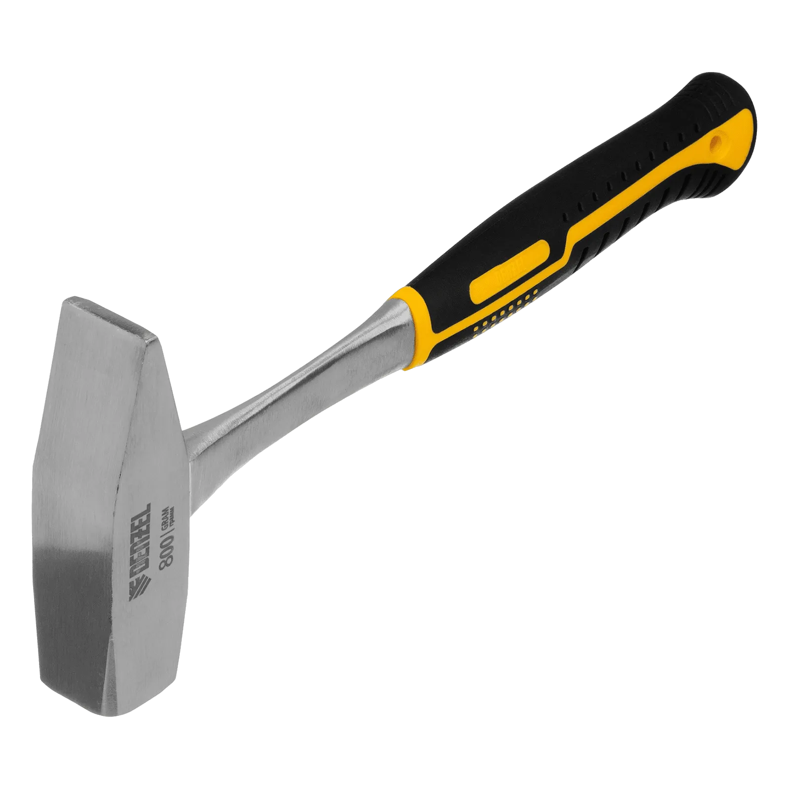 Молоток слесарный DENZEL 800 г, цельнометаллический, двухкомпонентная рукоятка