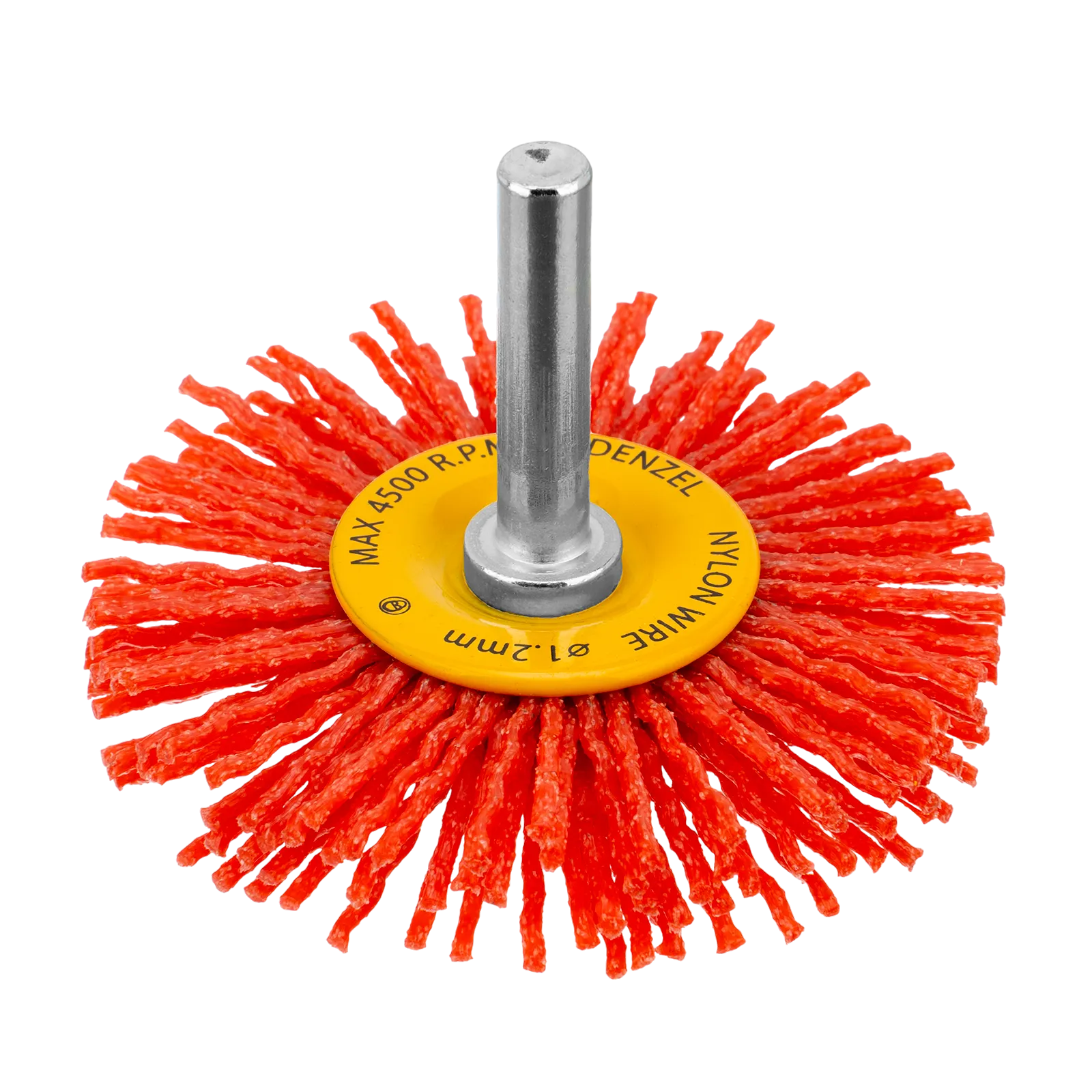 Щетка для дрели DENZEL, 65 мм, Плоская, со шпилькой, нейлоновая щетина