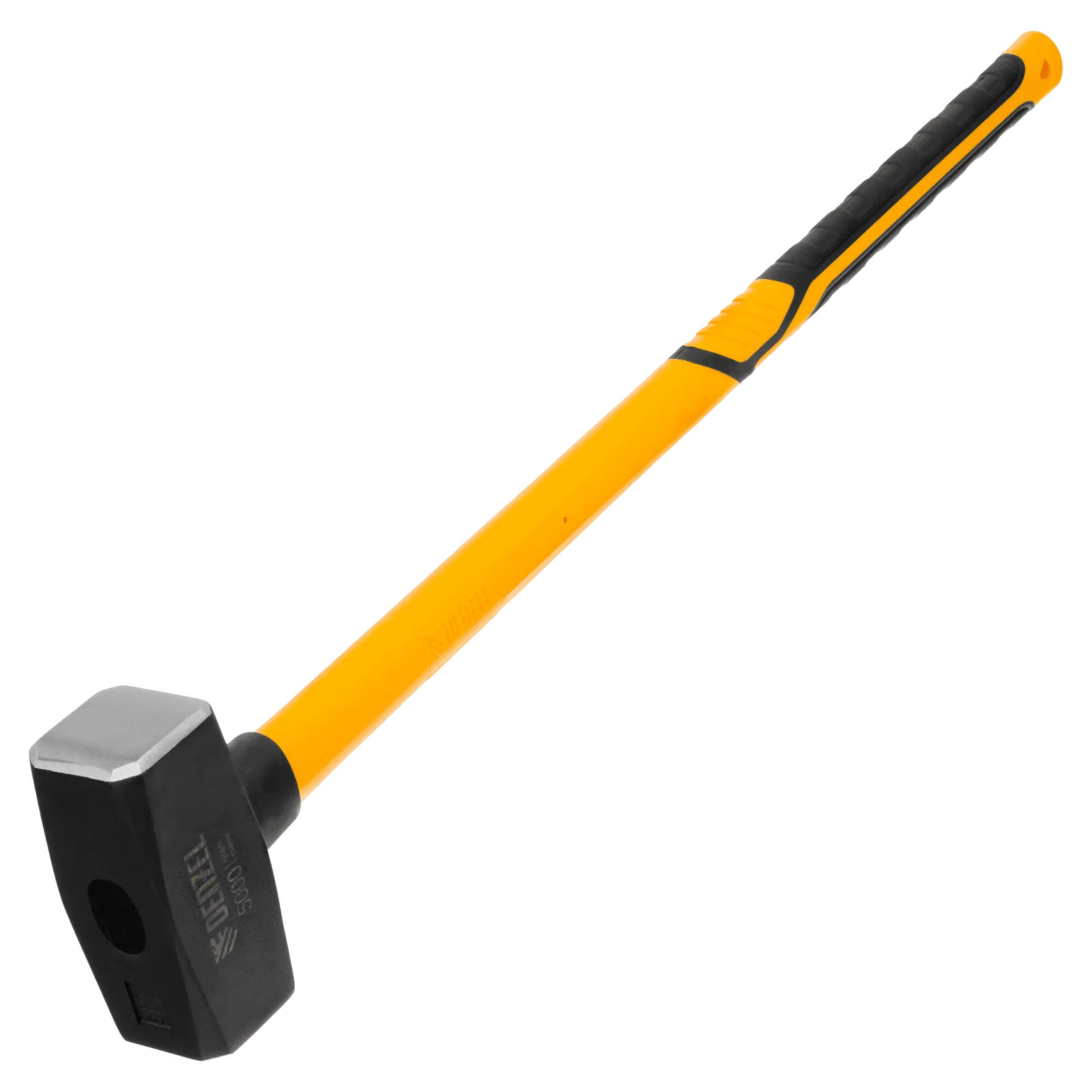 Кувалда DENZEL 5000 г, кованая, фибергласовая  рукоятка c TPR покрытием, 880 мм