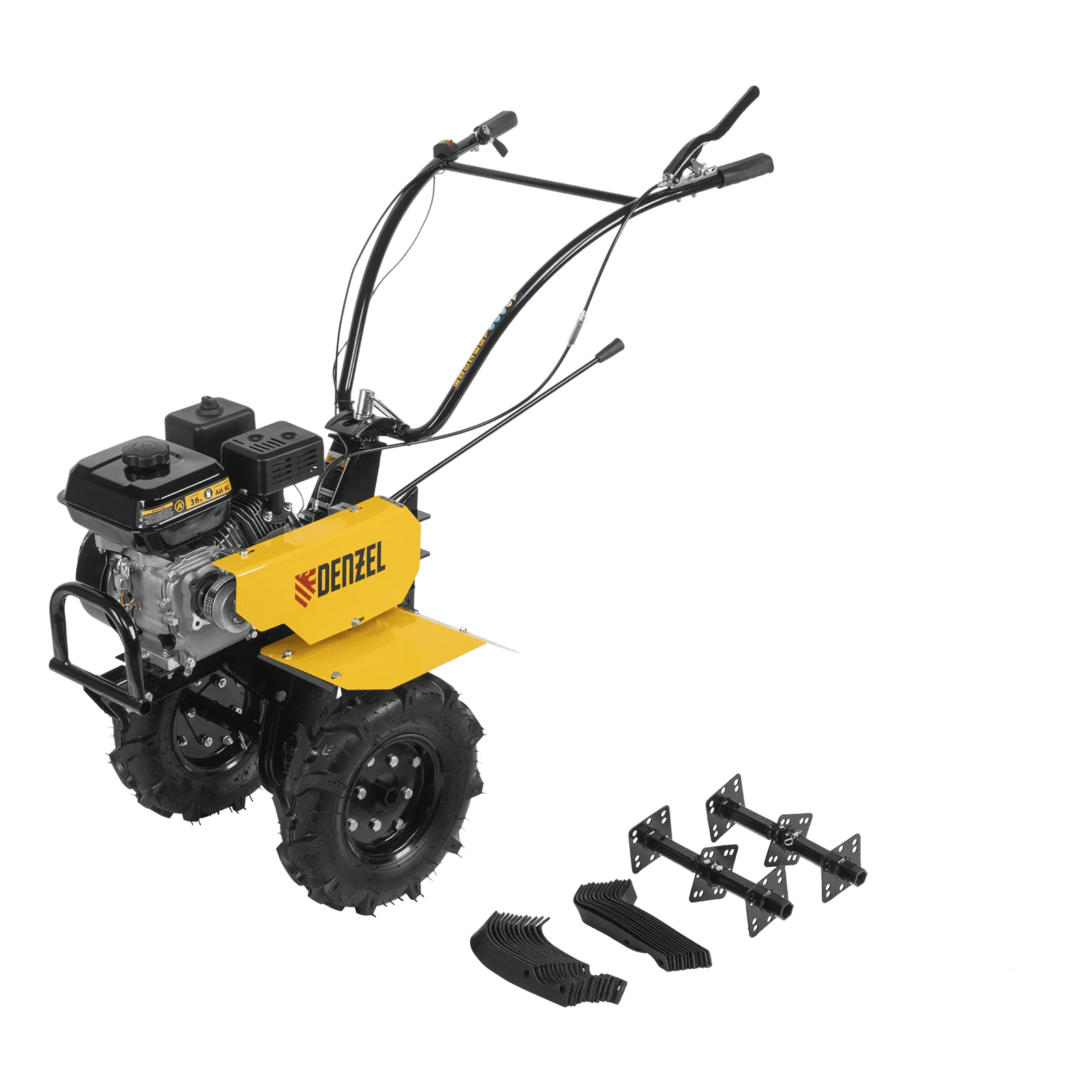 Мотоблок DPT-270, 7 л.с., ремен.сцеп, шир 85 см, глуб 35 см,фрез 3х4,ШОМ,скор 2В/1Н,кол 8" Denzel