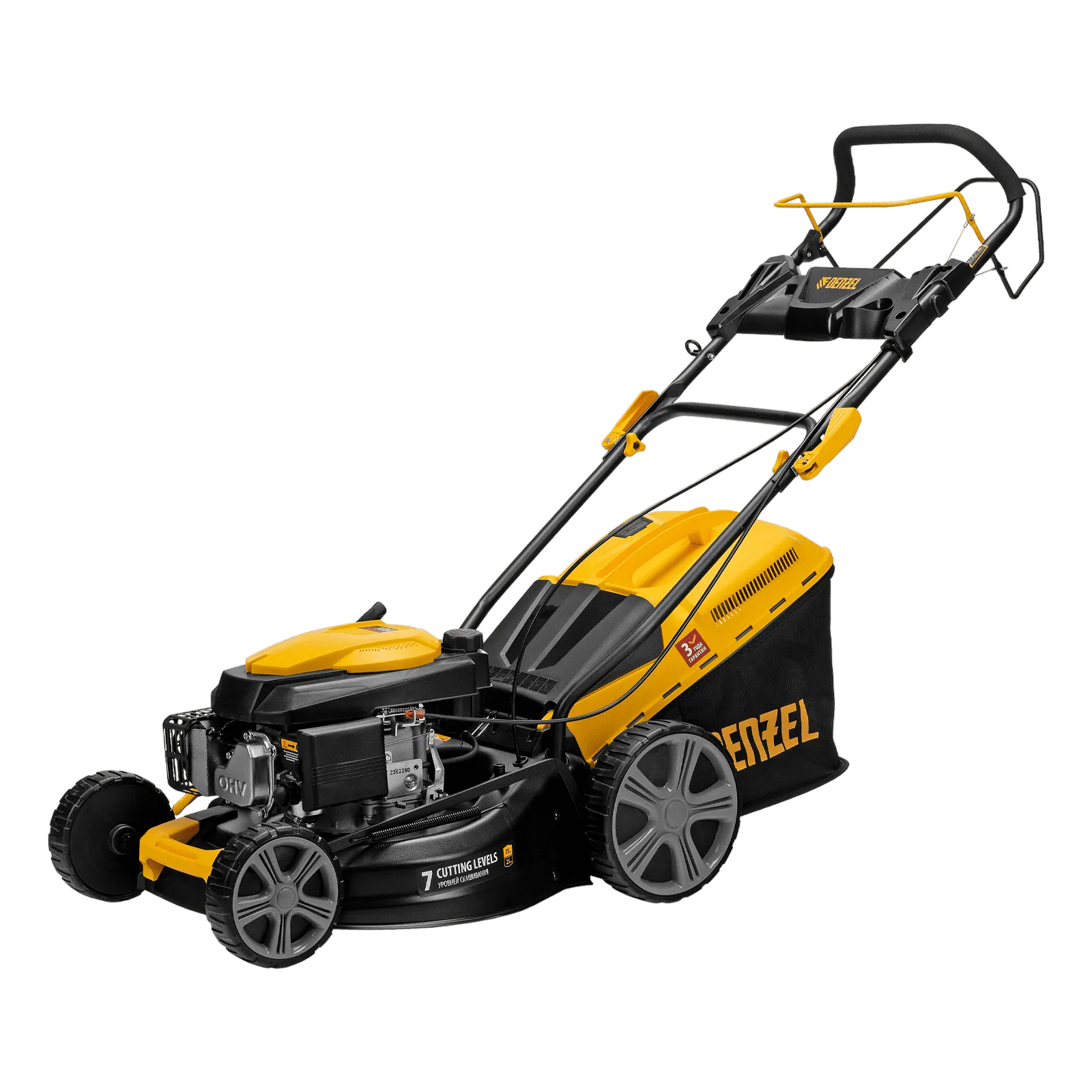 Газонокосилка бензиновая DENZEL GLD-460SP, 146 см3, ширина 46 см, 7 уровней
