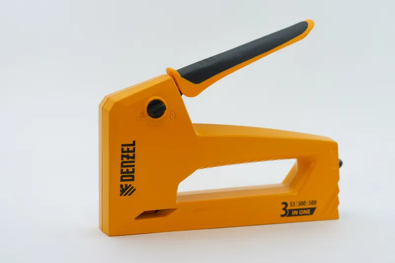 Обзор мебельного степлера Denzel в алюминиевом корпусе