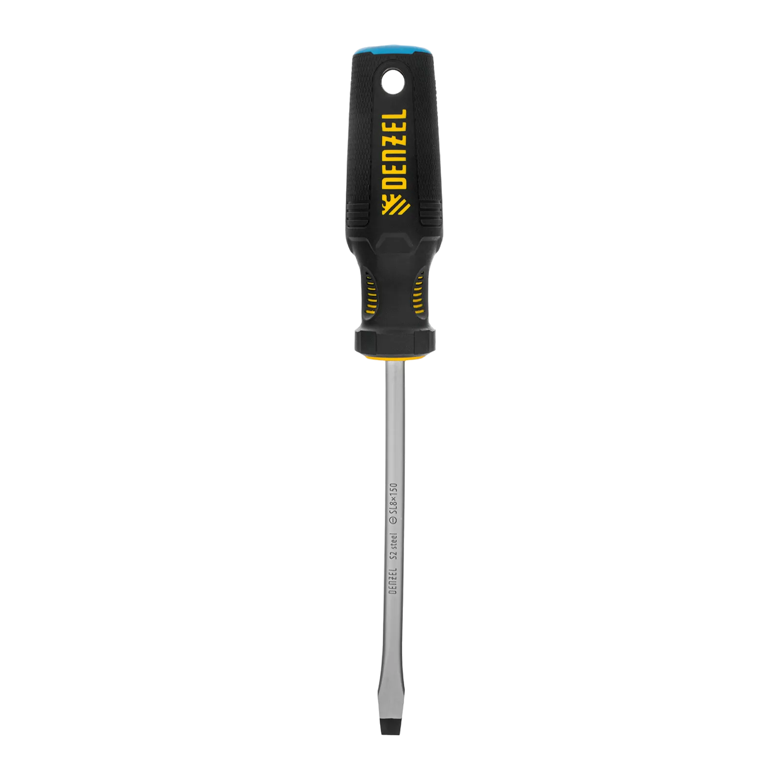Отвертка DENZEL SL8x150 мм, S2, 3к рукоятка