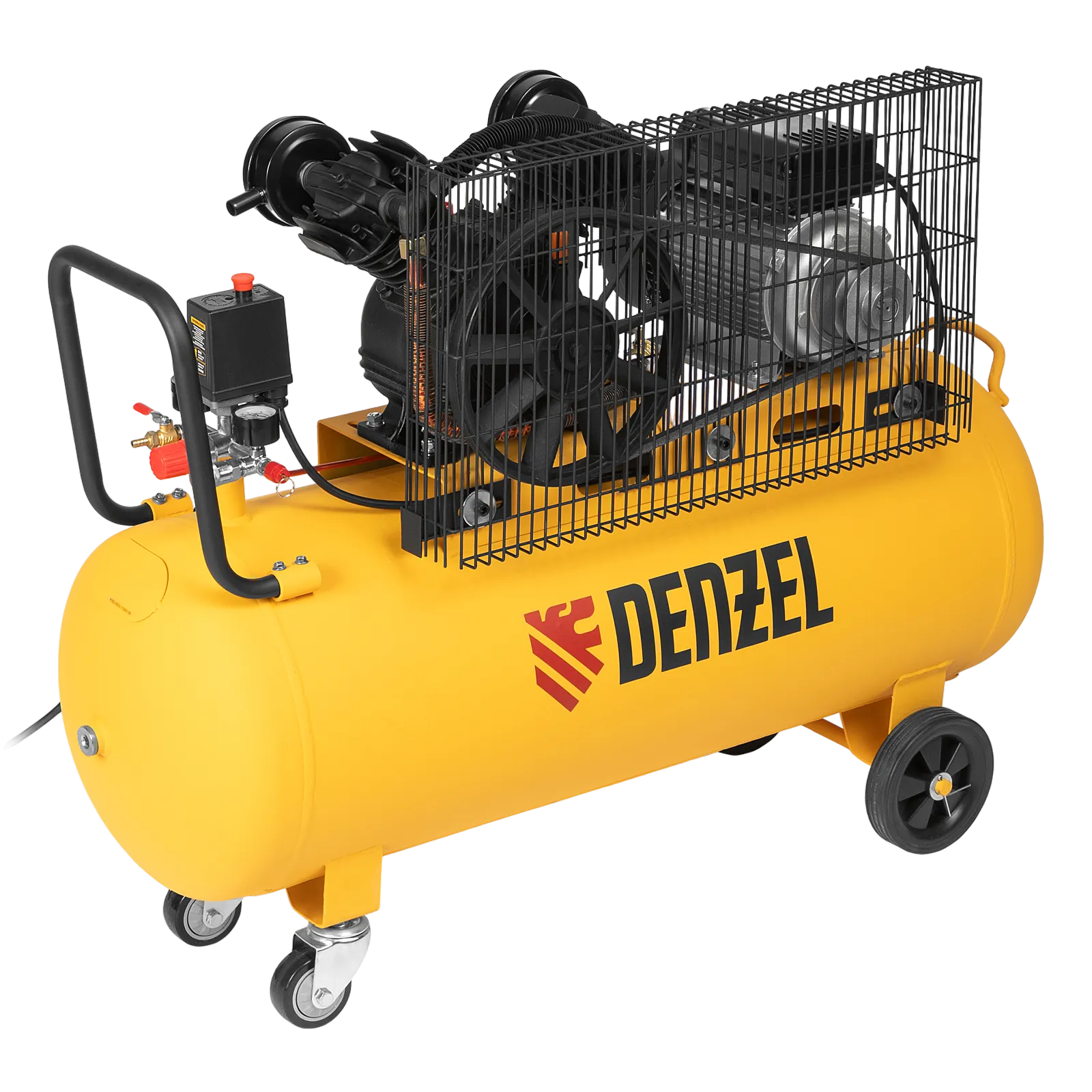 Компрессор воздушный DENZEL BCV2200/100, 2.2 кВт, ременный привод, 100 литров, 370 л/мин