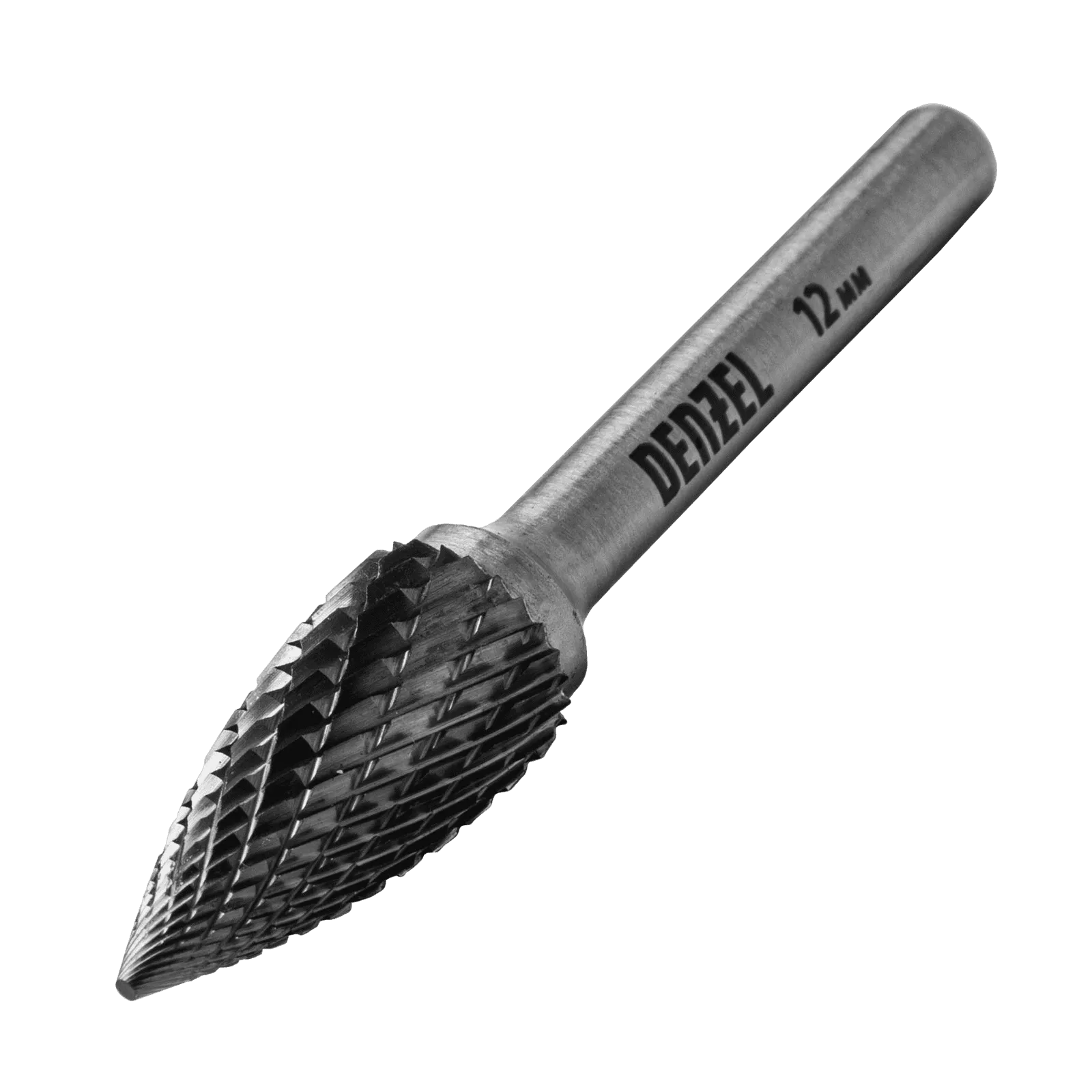 Борфреза по металлу DENZEL твердосплавная, параболическая заостренная, тип-G, 12 мм