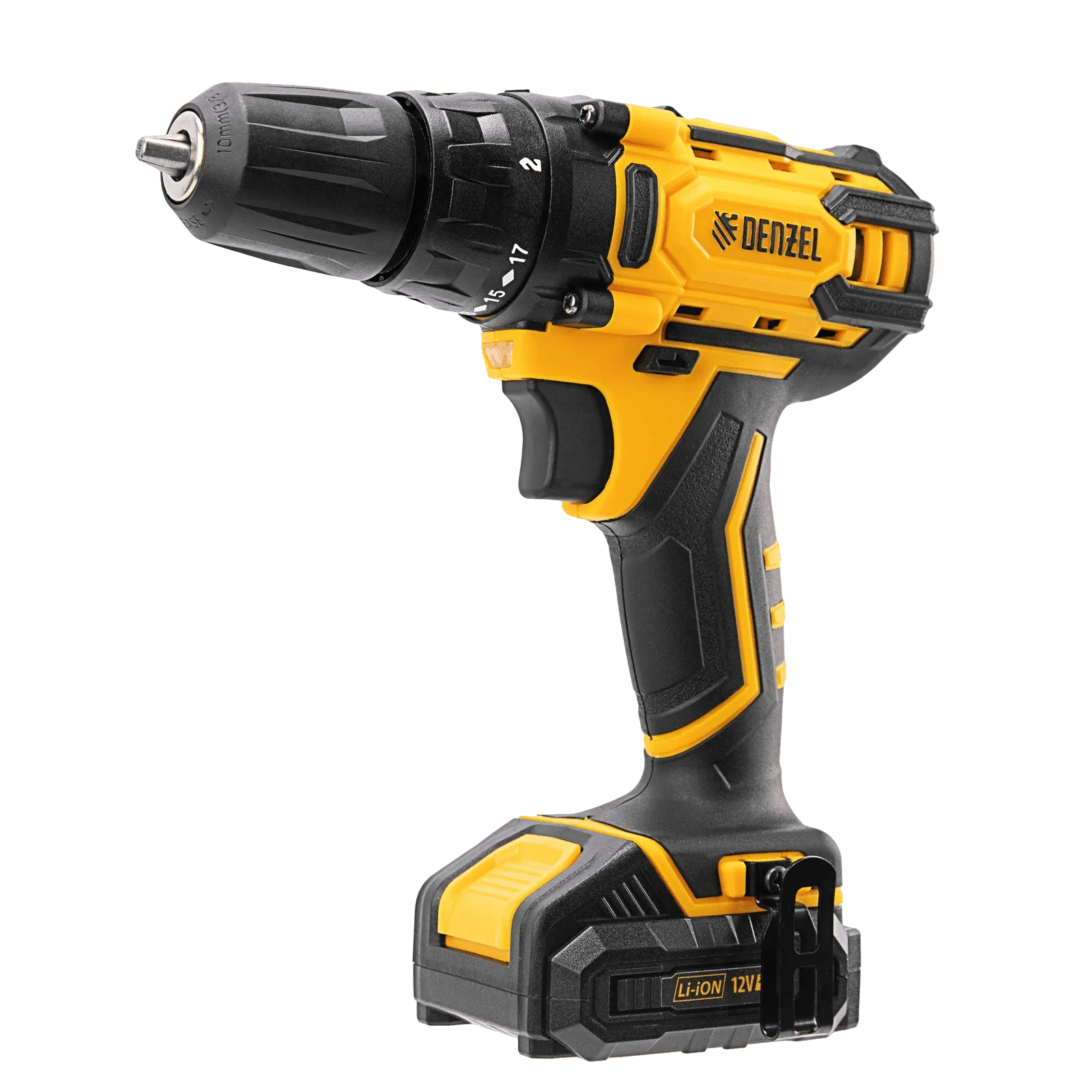 Дрель-шуруповерт аккумуляторная DENZEL CDL-12-02BM, Li-Ion, 12 В, 2 акк.