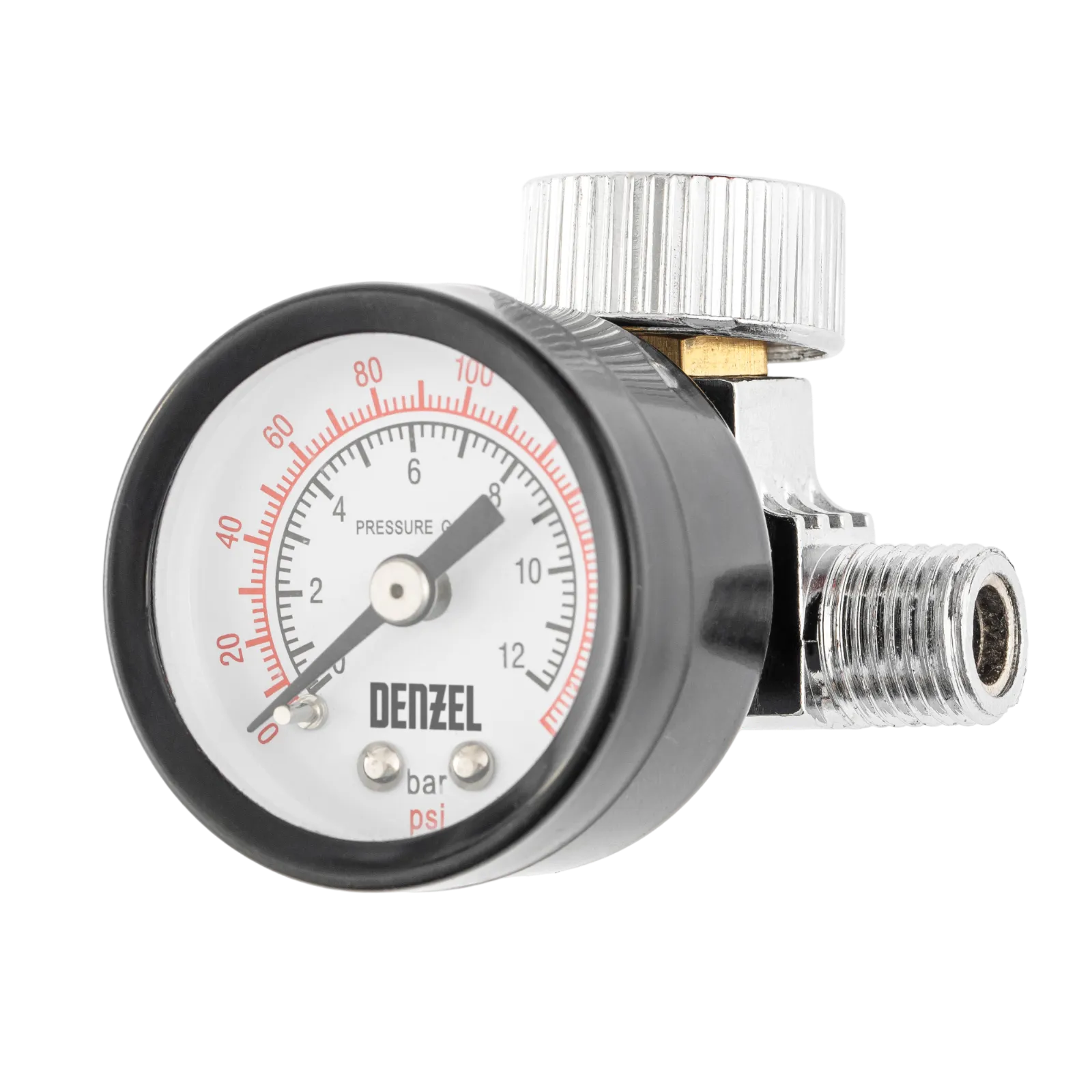 Регулятор давления с манометром DENZEL для краскораспылителя K1500, 12 бар, 1/4"