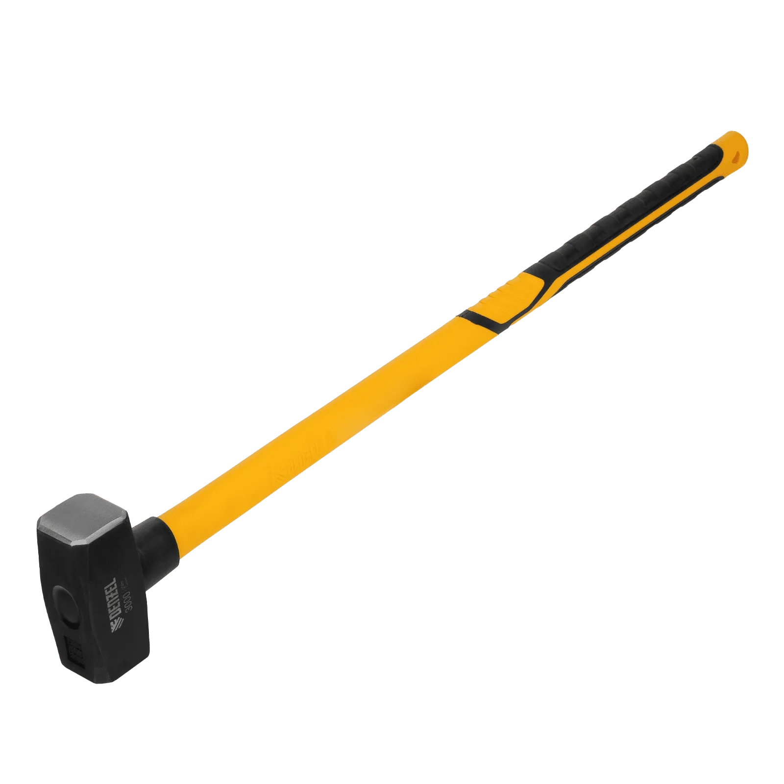 Кувалда DENZEL 3000 г, кованая, фибергласовая  рукоятка c TPR покрытием, 880 мм