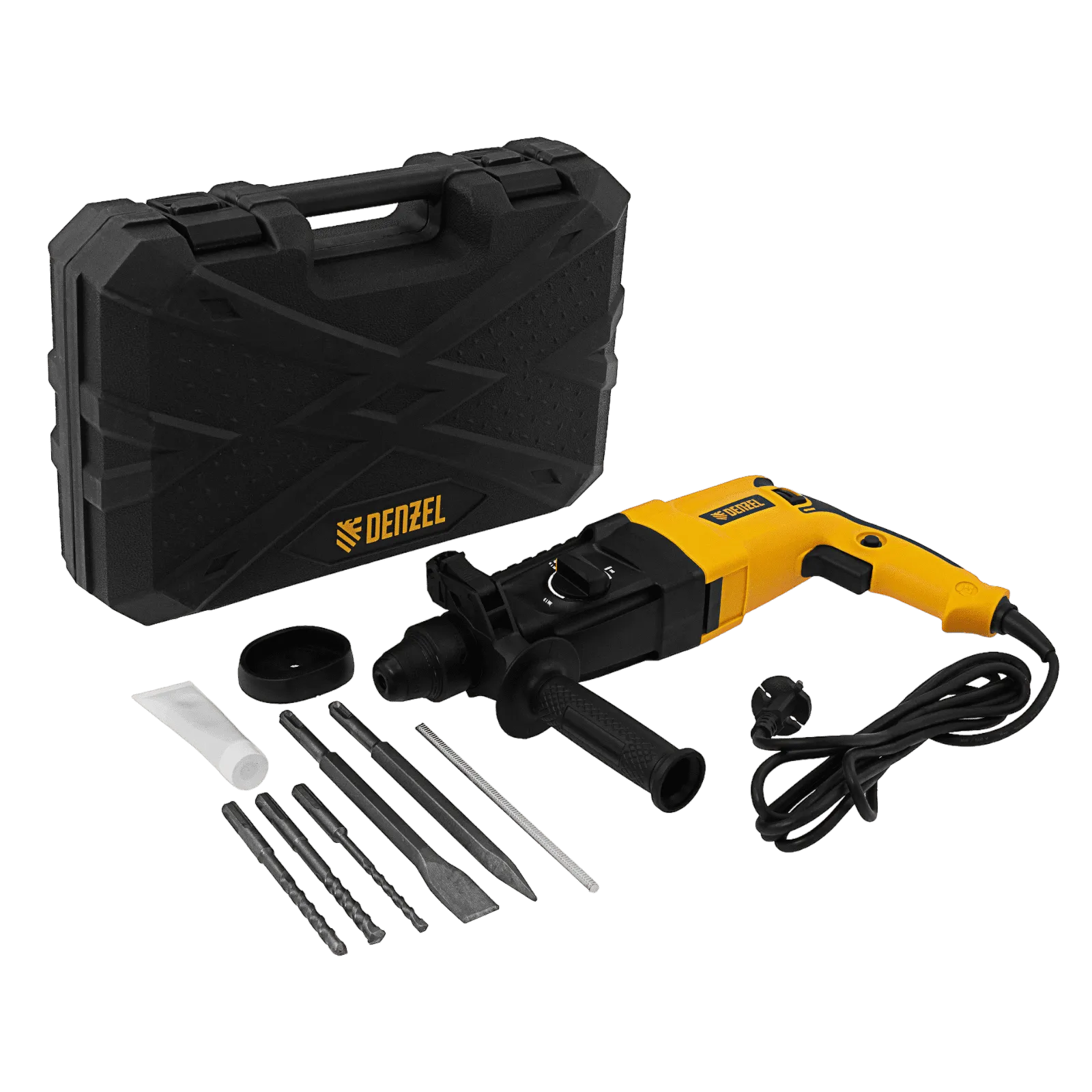Перфоратор электрический DENZEL RHH-800-26, SDS-plus, 800 Вт, 3 Дж, 3 плюс 1 реж.