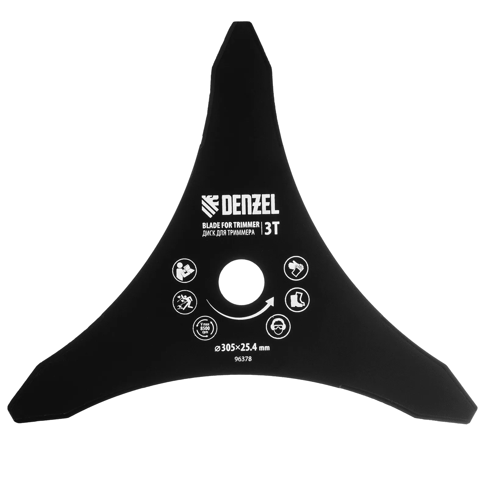 Диск для триммера DENZEL 305 х 25,4   3 лезвия