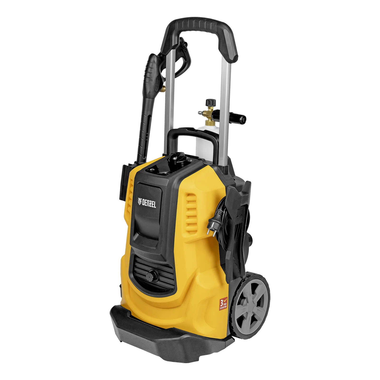 Моечная машина высокого давления DENZEL R-230iD, 3300 Вт, 230 бар, 600 л/ч, асинхронный двигатель, с барабаном