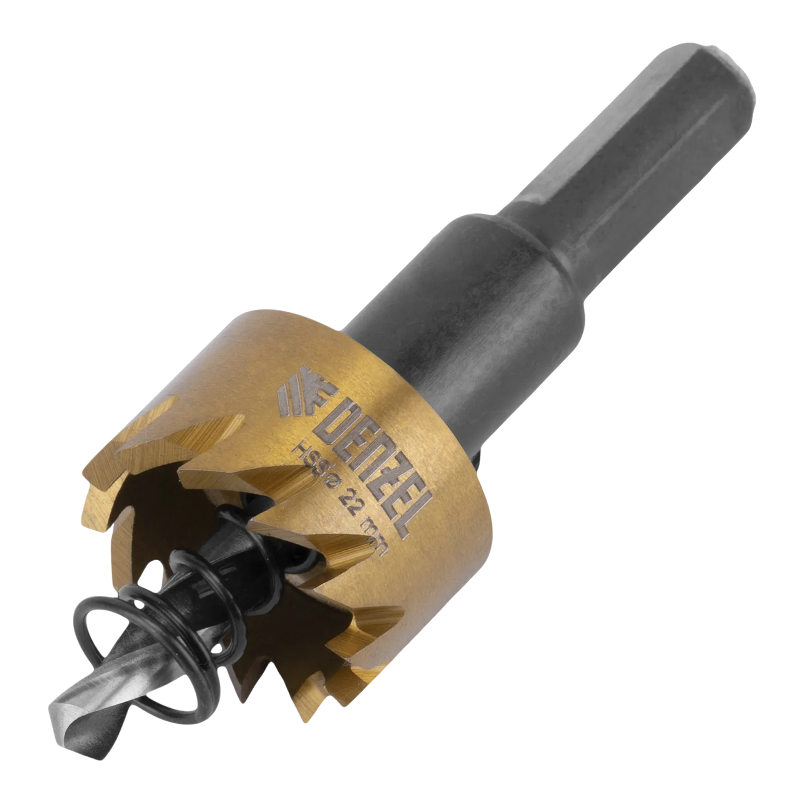 Коронка по металлу DENZEL 724103, 22 мм, HSS, нитридтитановое покрытие
