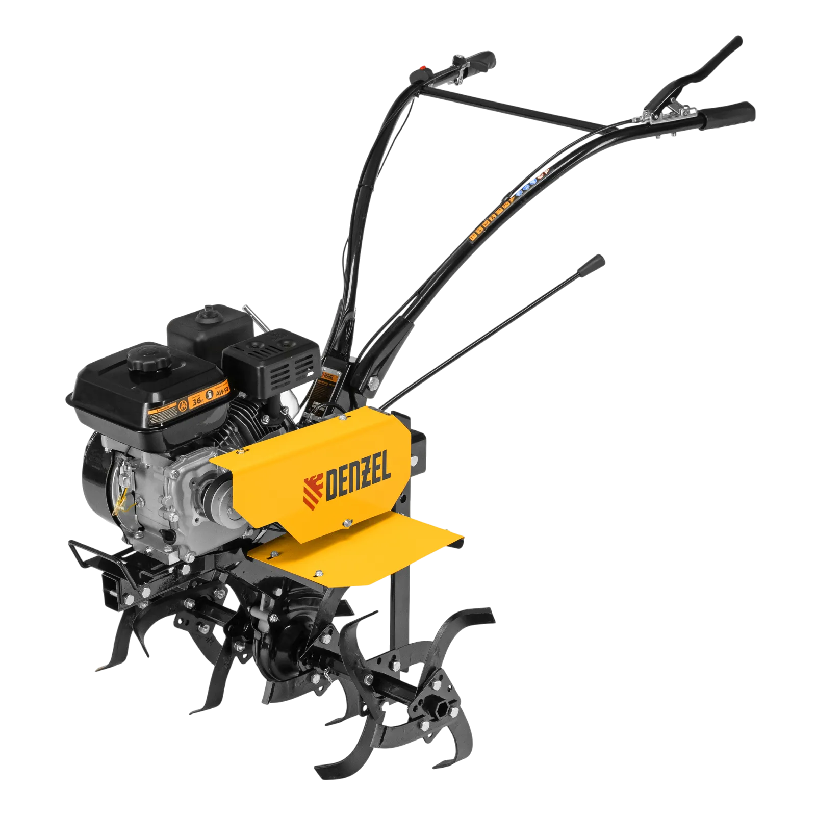 Мотоблок DENZEL DPT-170, 7 л.с., ремен.сцеп, шир 85 см, глуб 35 см,фрез 3х3,ШОМ,скор 2В/1Н,кол 8"