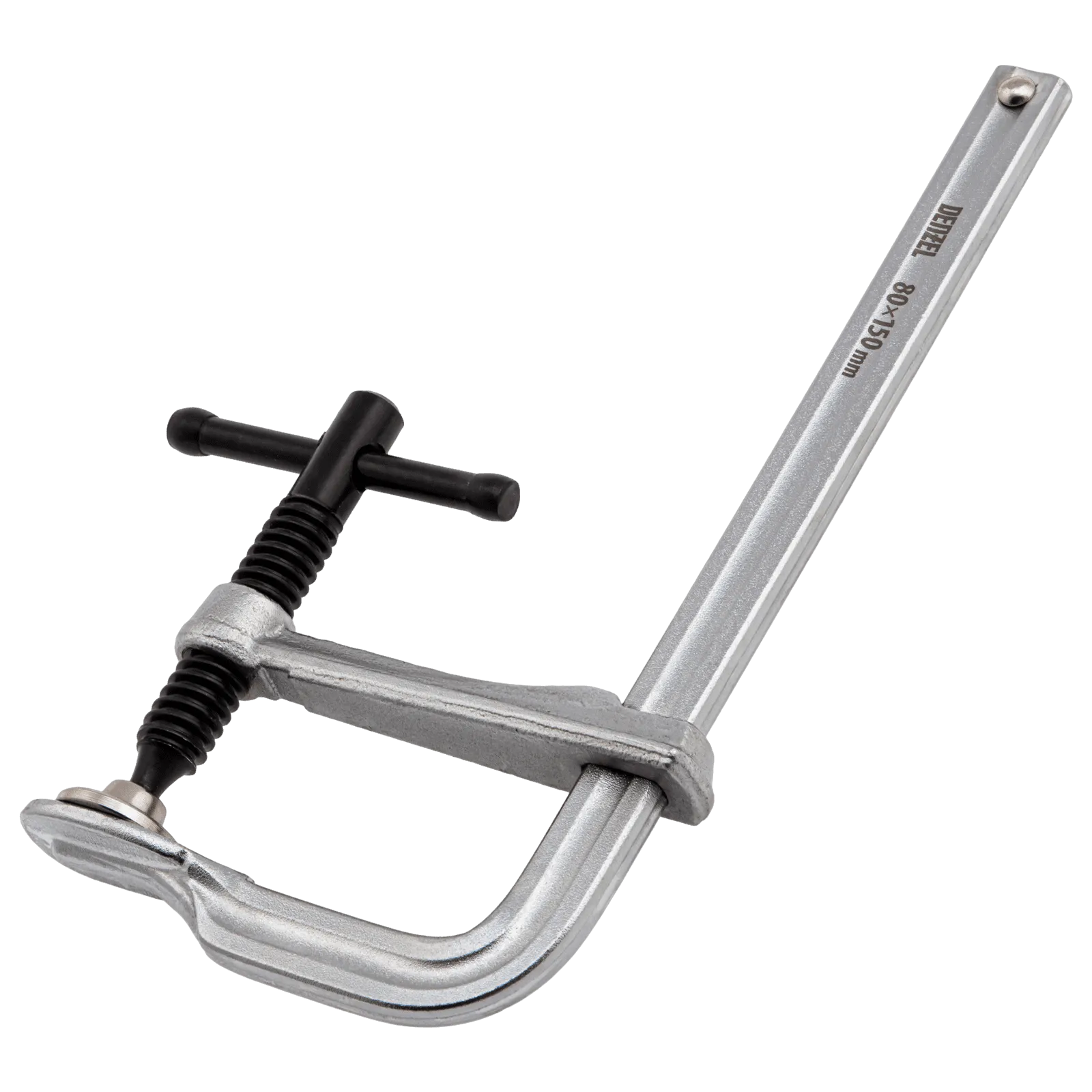 Струбцина DENZEL F-образная, 80x150мм, кованая