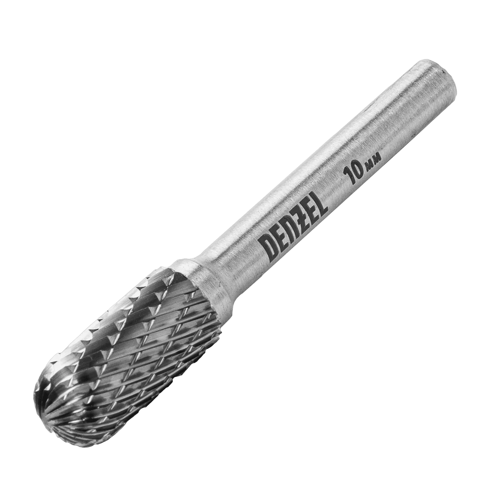 Борфреза по металлу DENZEL твердосплавная, цилиндрическая закругленная, тип-С, 10 мм