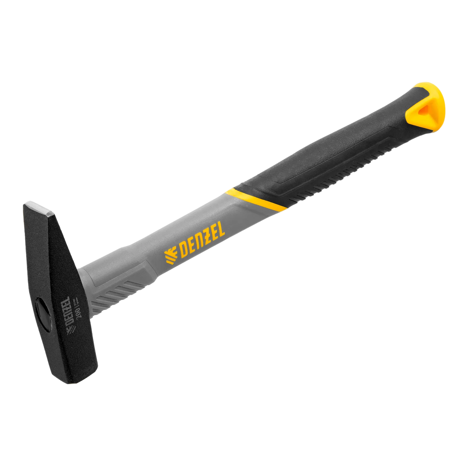 Молоток слесарный DENZEL 200 г, кованый, фибергласовая  рукоятка c TPR покрытием