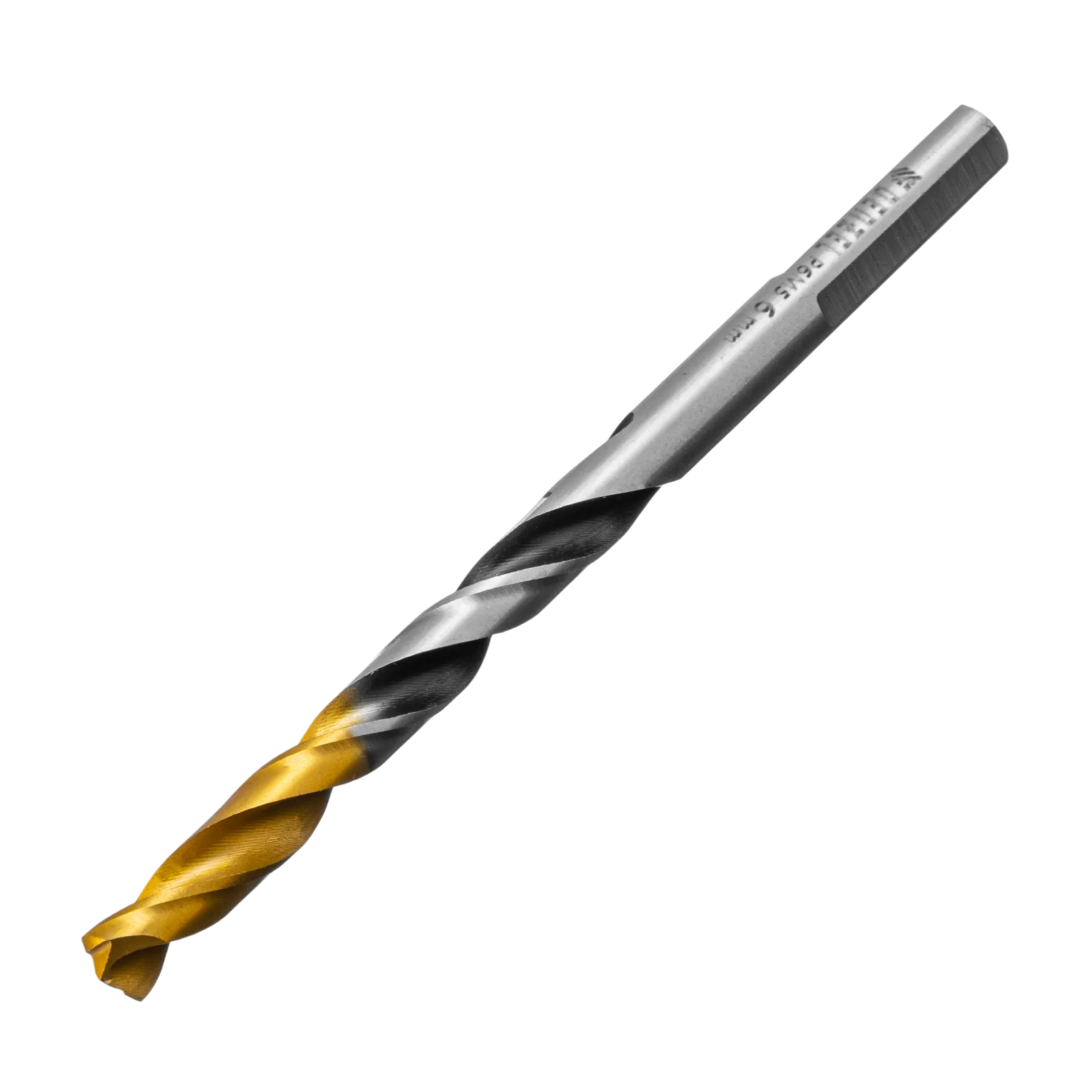 Сверло спиральное по металлу DENZEL 6 x 93 мм, Р6М5, Golden Tip, многогранная заточка