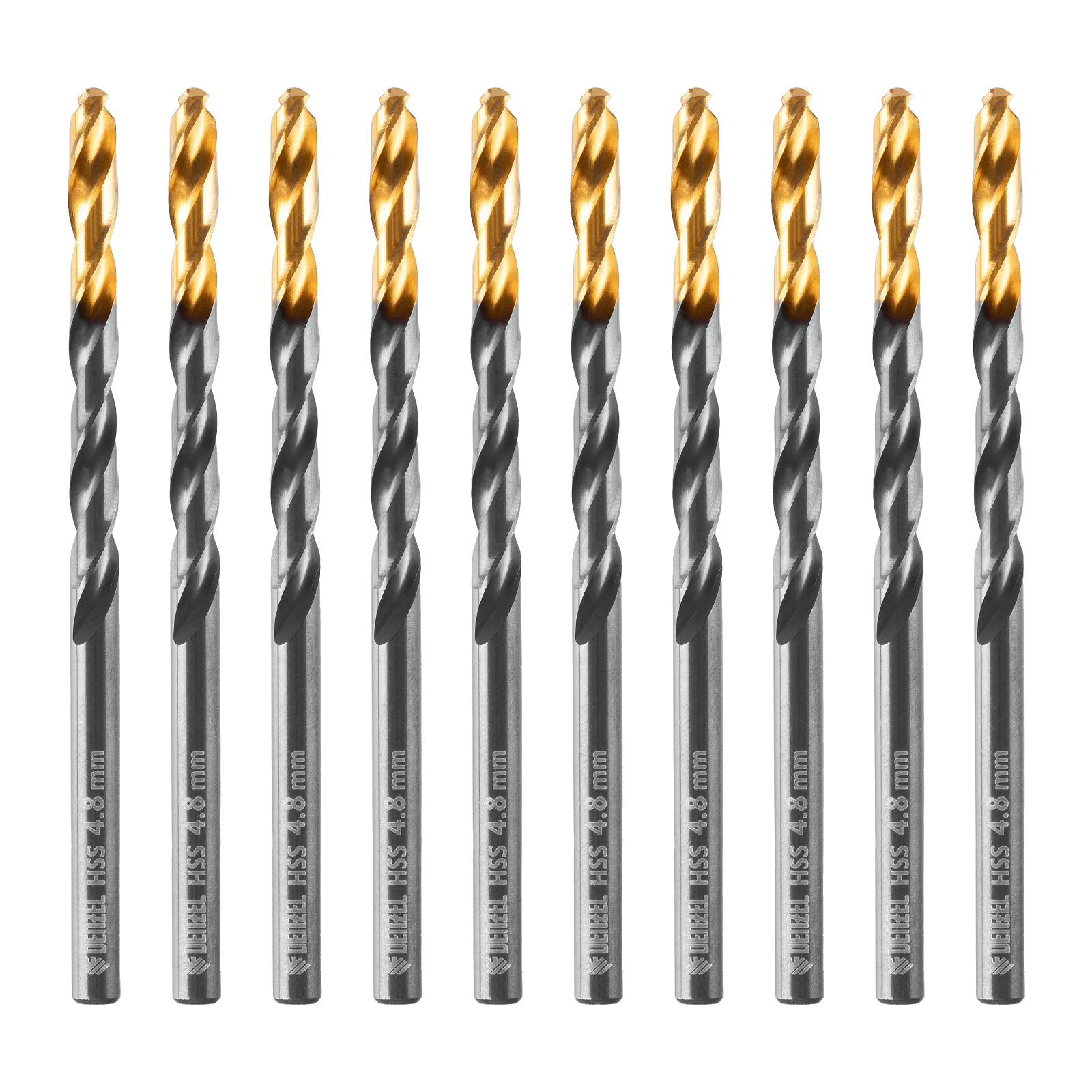 Сверло по металлу DENZEL 4,8 мм, HSS-Tin, Golden Tip, 10 шт.