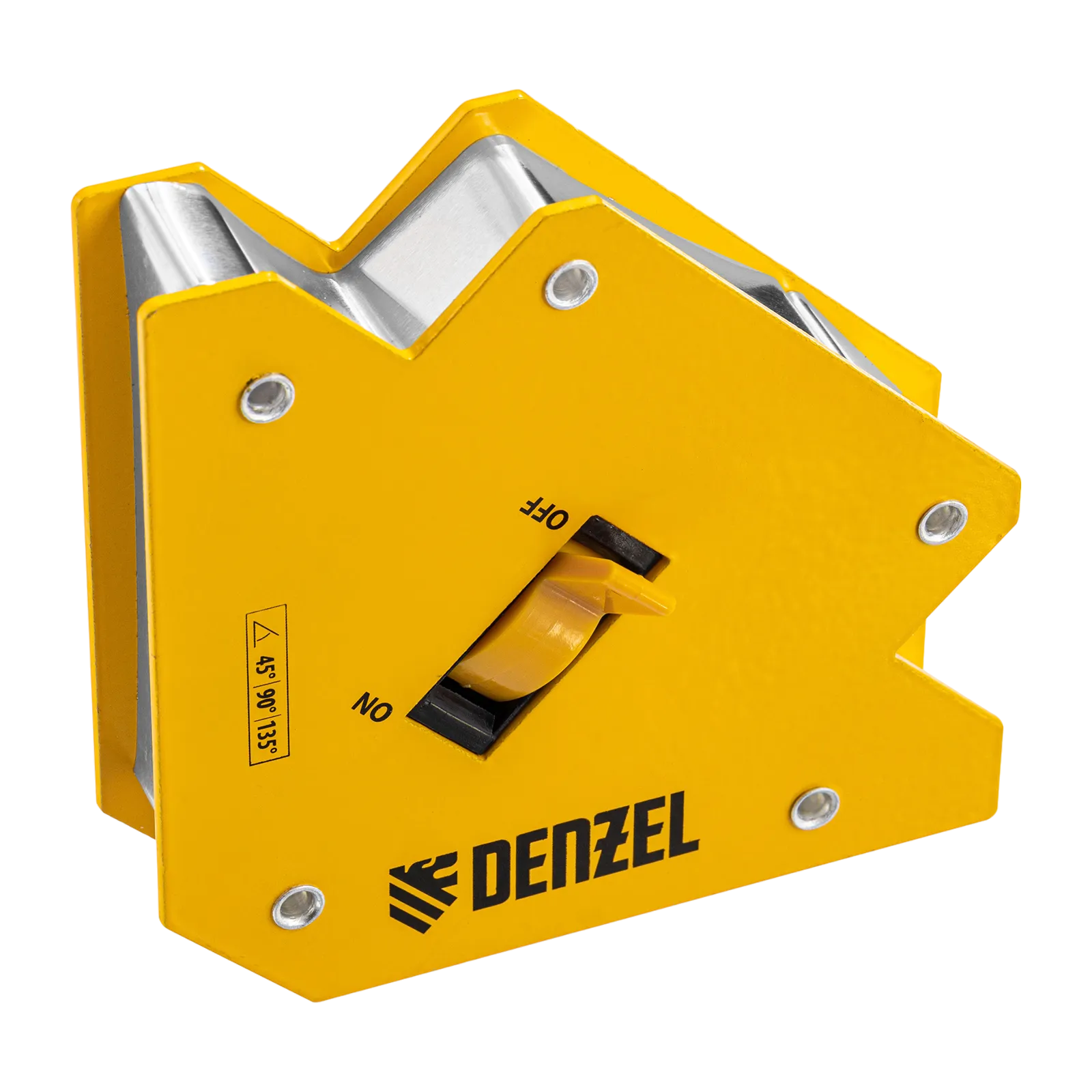 Фиксатор магнитный DENZEL отключаемый для сварочных работ усилие 30 LB, 45х90х135 град.
