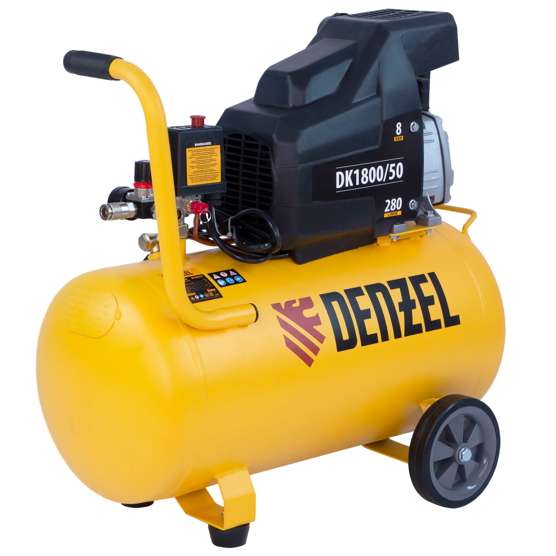 Компрессор воздушный DENZEL X-PRO DK1800/50, 1.8 кВт, 280 л/мин, 50 л