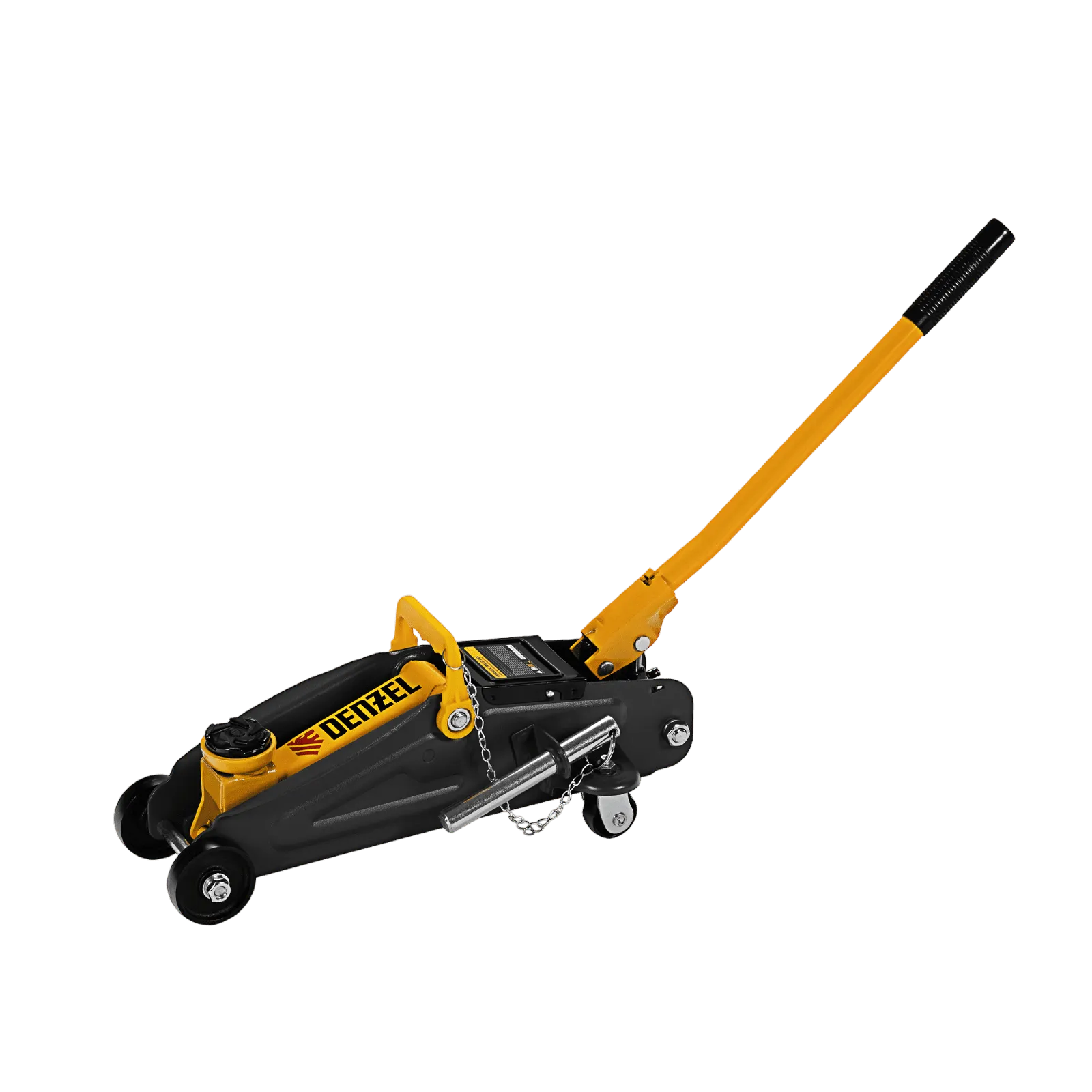 Домкрат гидравлический DENZEL подкатной с фиксатором, 2 т, 130-330 мм