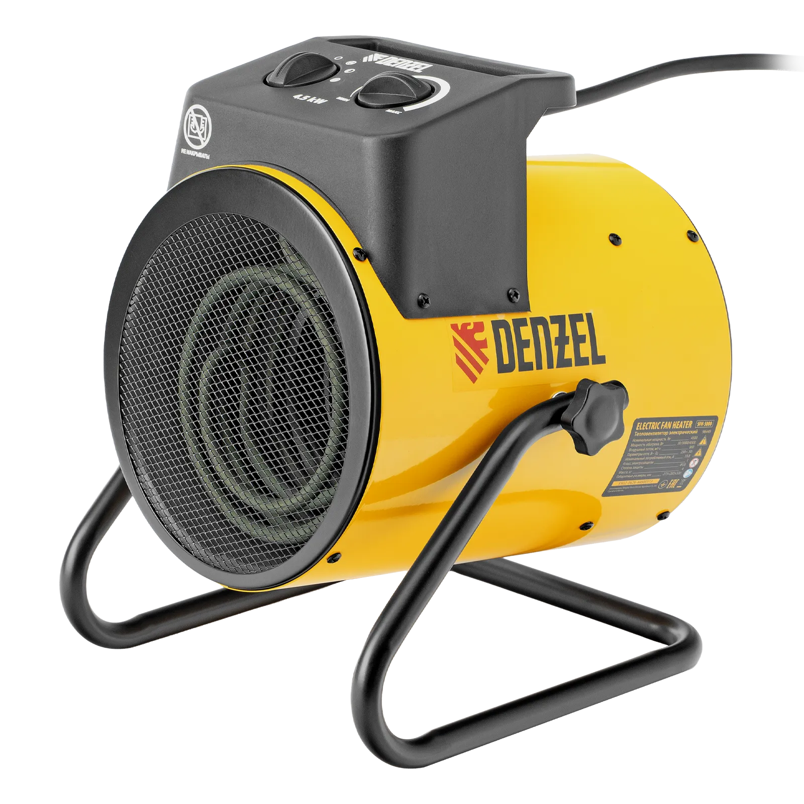 Тепловая пушка DENZEL SFH-5000, 230 В, 360 м3/ч, 3 реж. вентилятор, 3000/4500 Вт