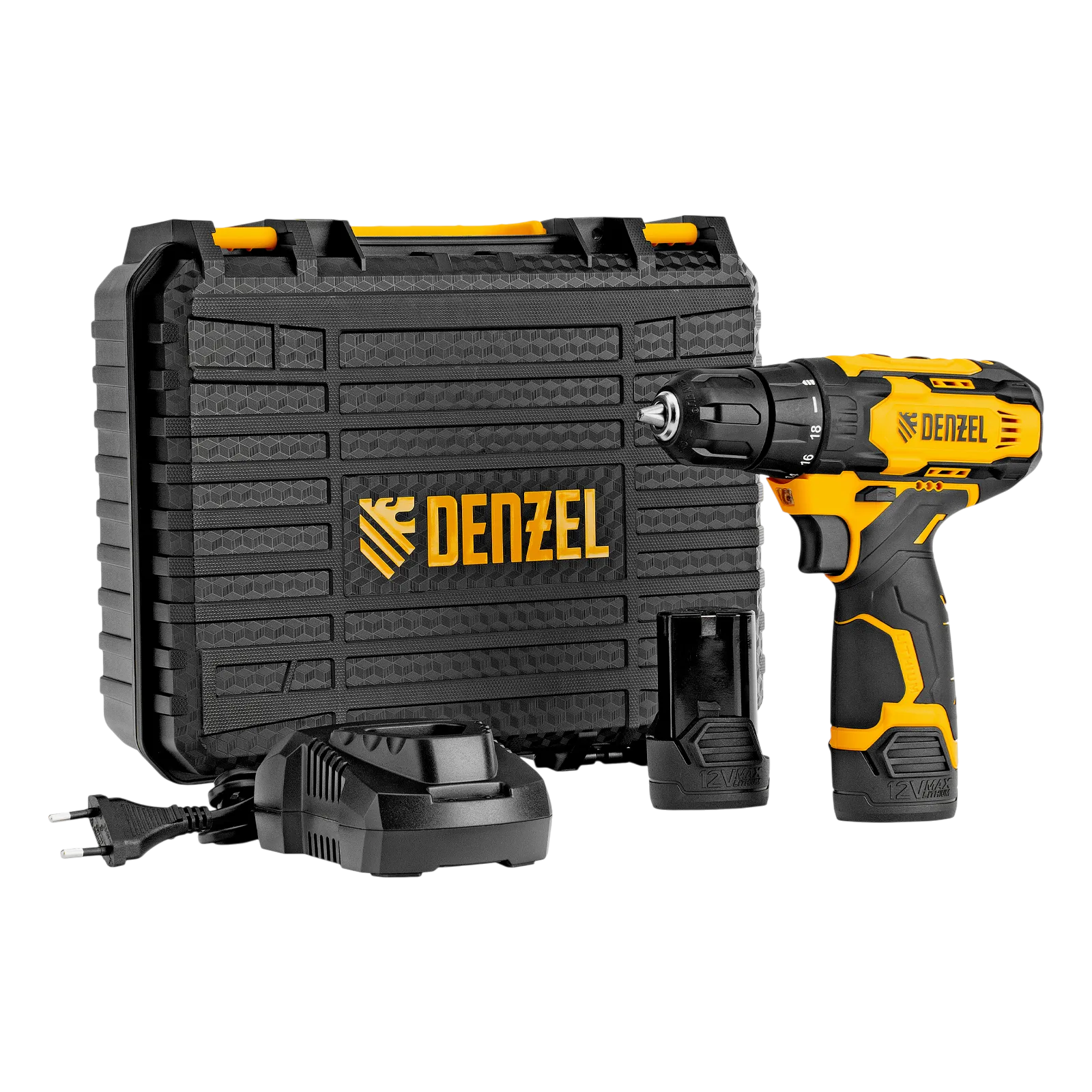 Дрель-шуруповерт аккумуляторная DENZEL CDQ-12, Li-Ion, 12 В