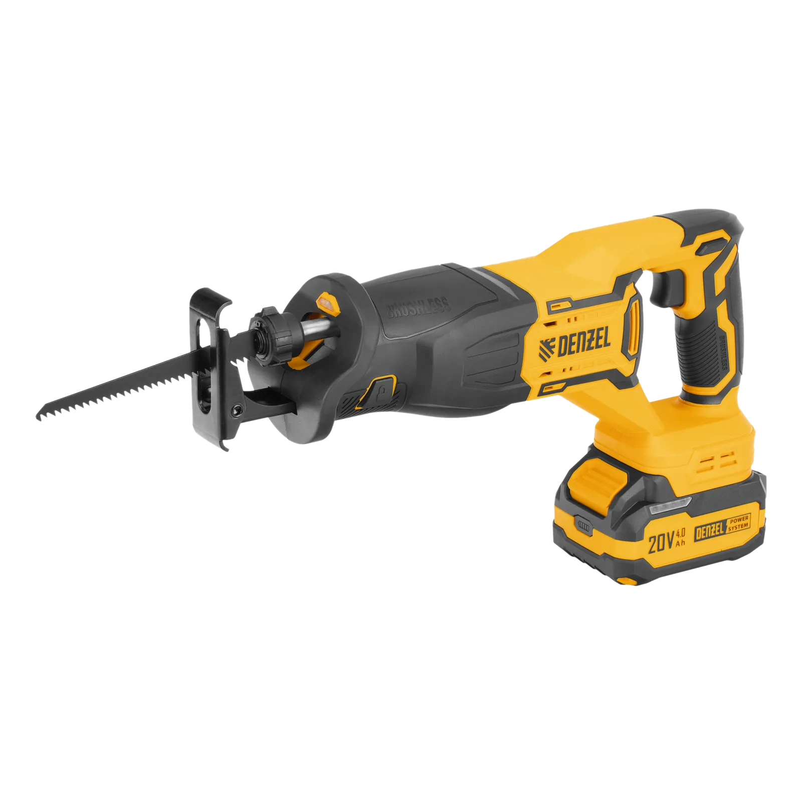 Пила сабельная аккумуляторная бесщет. DENZEL  RS-250, Li-Ion, 20 В