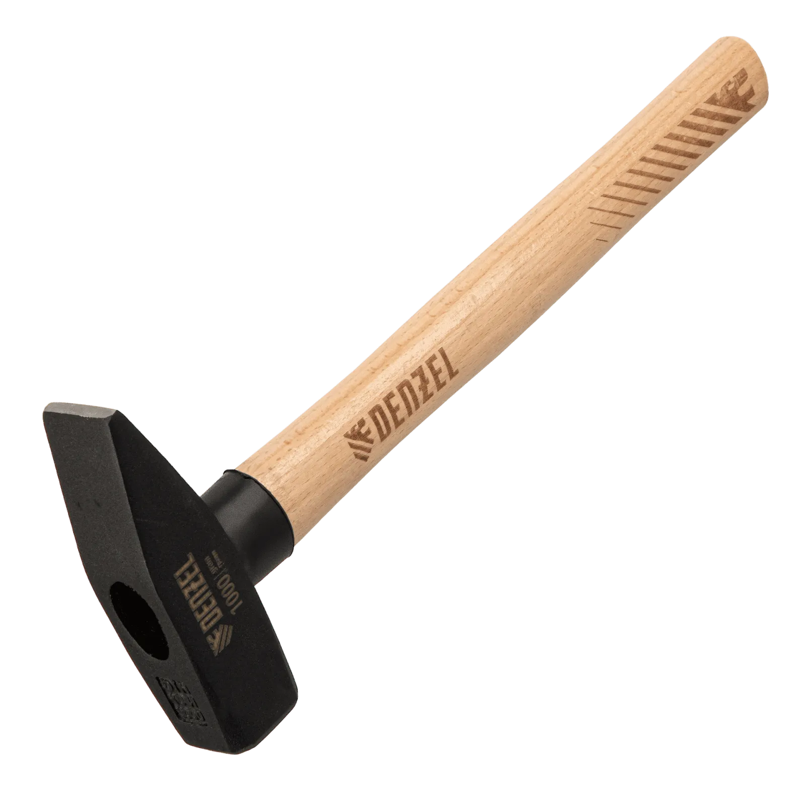 Молоток слесарный DENZEL 1000 г, кованый квадратный боек, буковая рукоятка