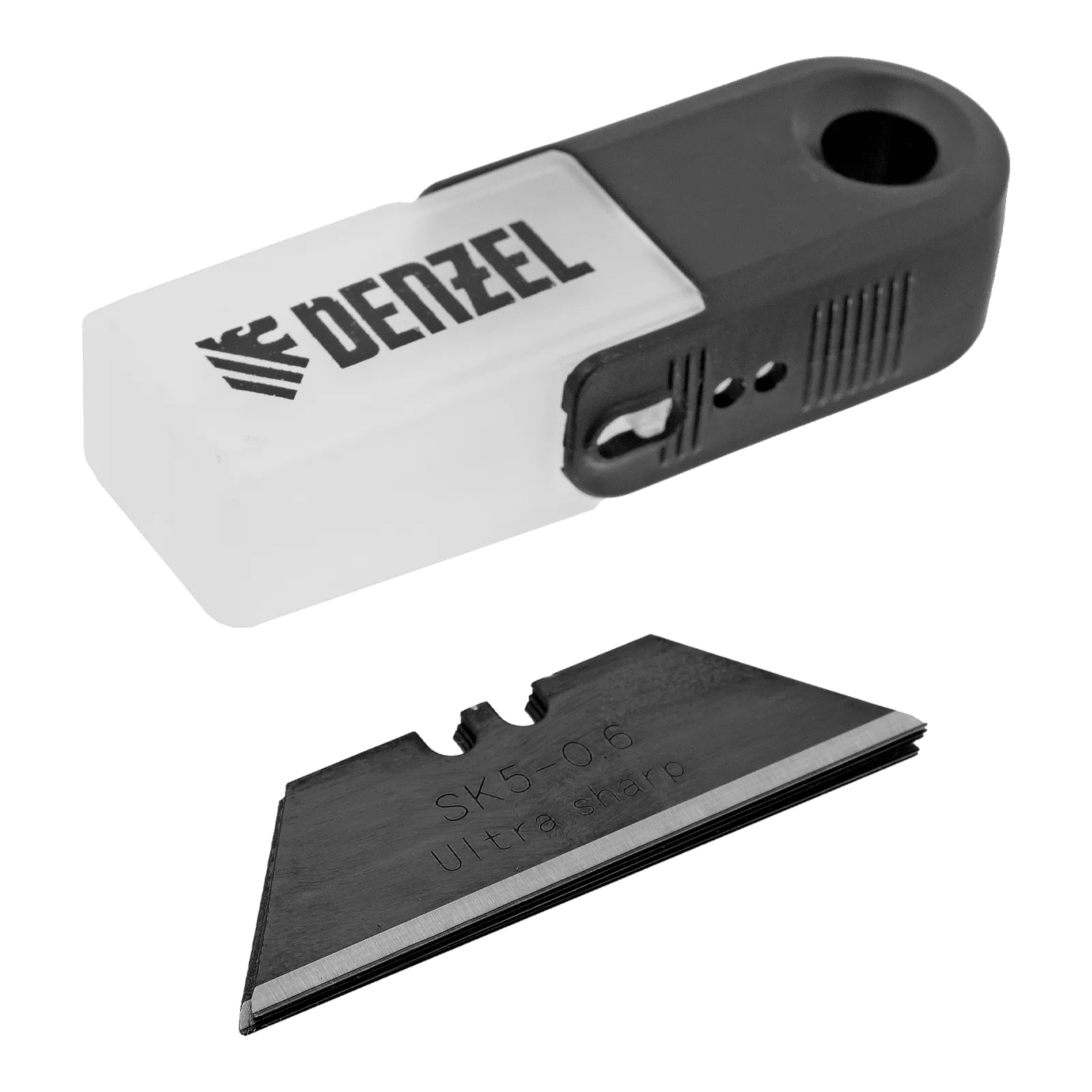 Лезвия DENZEL 19 мм, сталь SK5 - 0,6 мм, трапециевидные, 5 штук