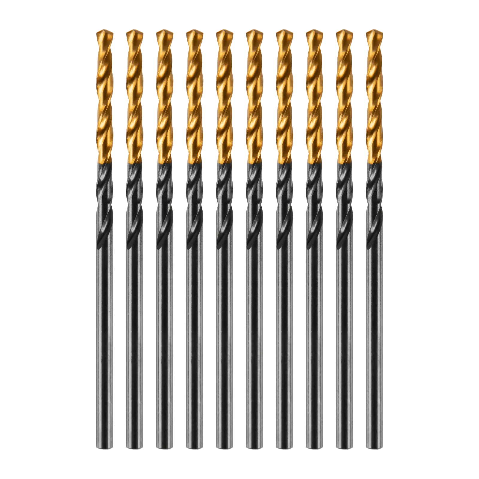 Сверло по металлу DENZEL 2 мм, HSS-Tin, Golden Tip, 10 шт.