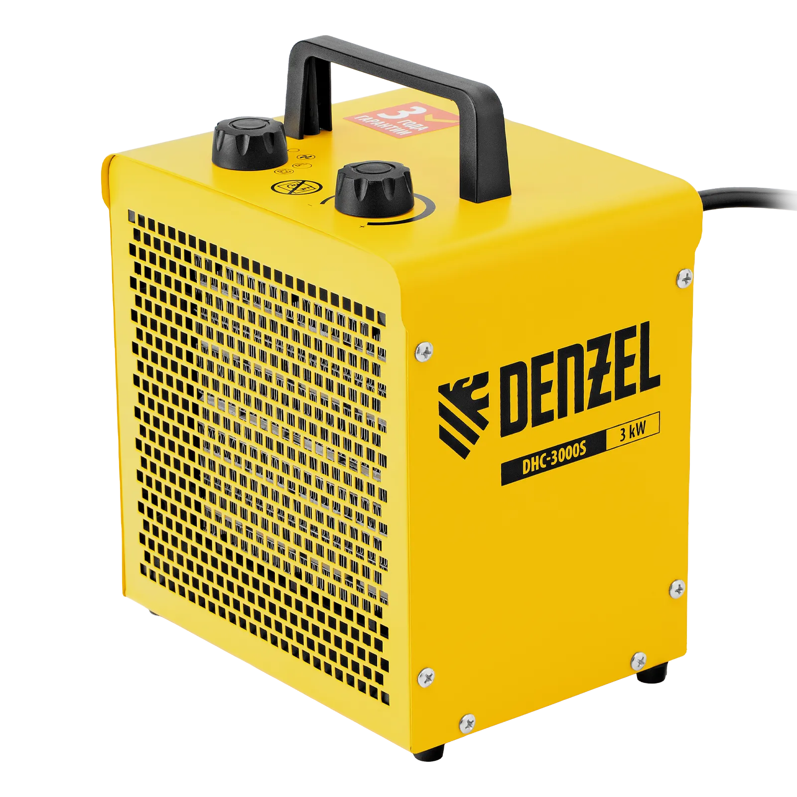 Тепловая пушка керамическая DENZEL DHC-3000S, квадратная, 230 В, 1,5/3 кВт
